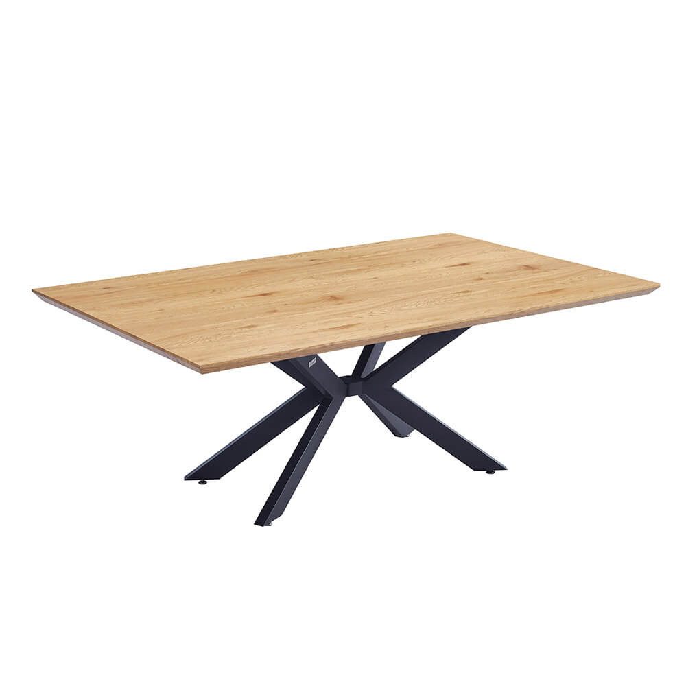HOME DELUXE Essgruppe Eckig AVENCIA inkl. Sternfuß - 200 x 120 cm Light Oak, (7-tlg)