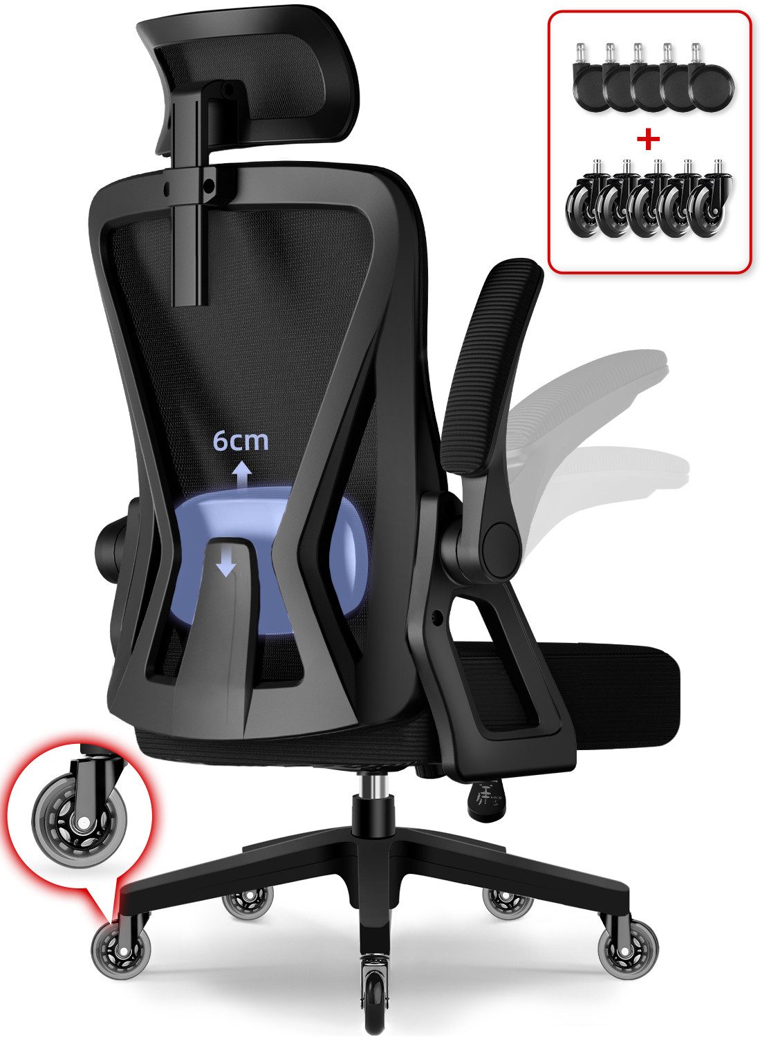 Adormii Bürostuhl Ergonomischer Bürostuhl mit klappbaren günstig online kaufen