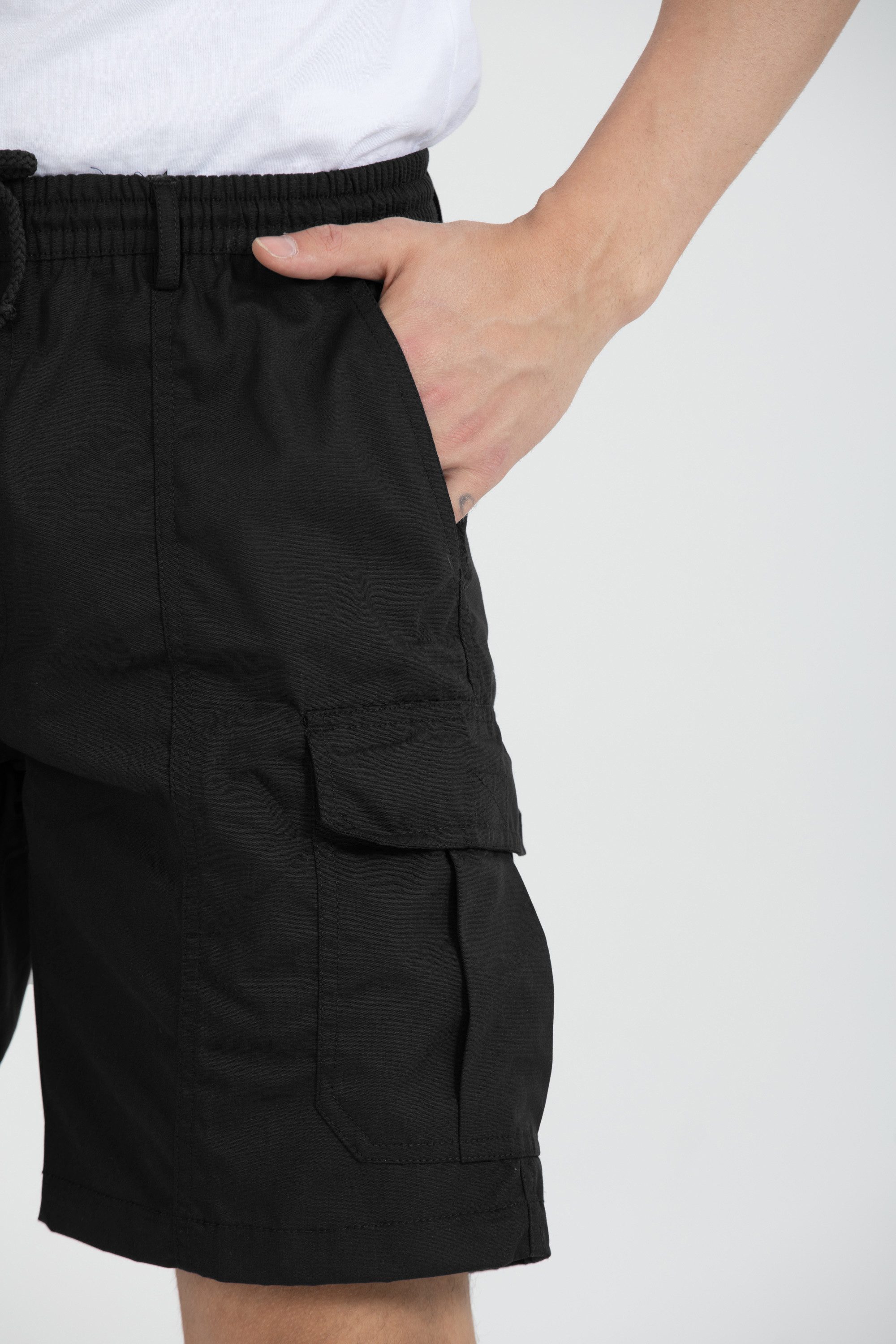 Kendindza Collection Cargoshorts Bermuda Herren Kurze Cargo Hose Schlupfhose Stretch Gummibund kurze hose Herren Cargoshorts Herren Sommer Stretch Gummibund