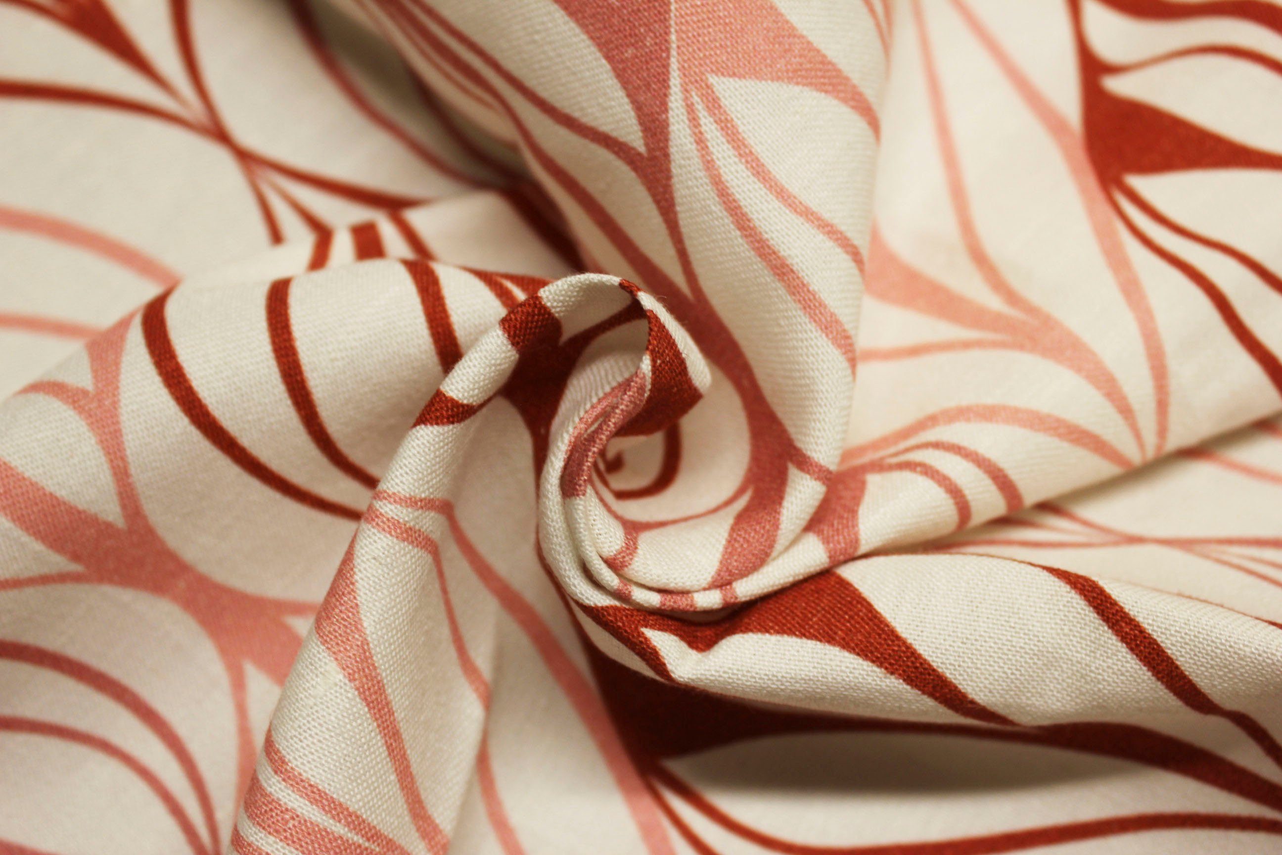 Vorhang Wave, blickdicht, nachhaltig Jacquard, (1 Adam, rot/natur/rosa St), aus Ösen Bio-Baumwolle