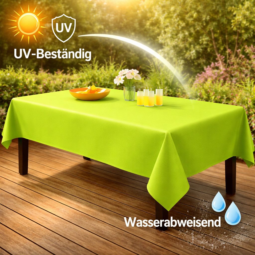 Stoffschmiede Gartentischdecke, Wasserabweisend, Sonnenschutzfaktor