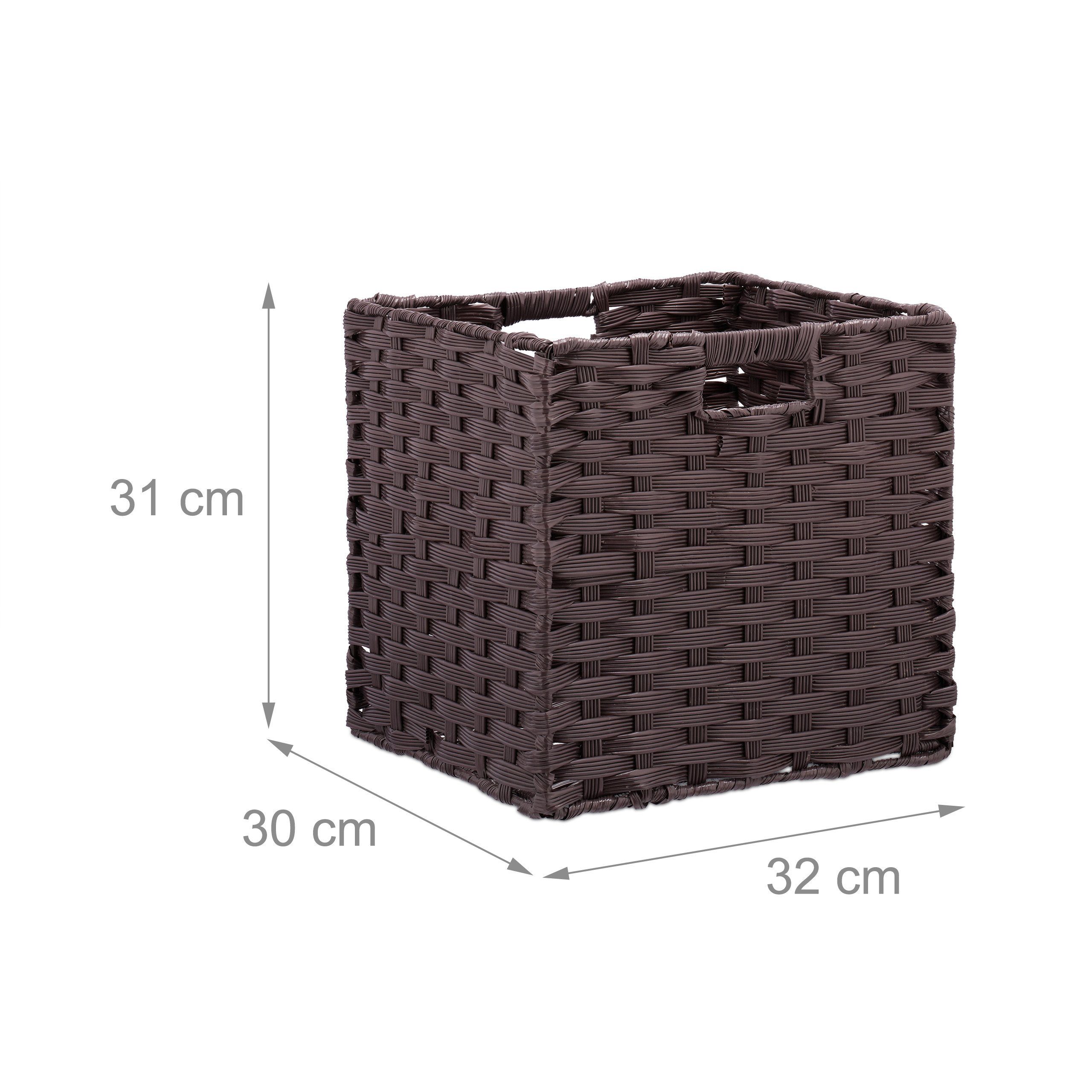 relaxdays Aufbewahrungskorb faltbar, braun