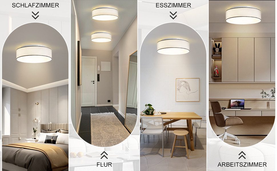 Zedelmaier Lampenschirm Deckenlampe Deckenleuchte mit Stoff-Lampenschirm, W günstig online kaufen