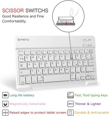 Fintie Ultradünn Bluetooth Tastatur, deutsche Layout QWERTZ für iPad/iPhone Tablet-Tastatur (iPad 10.2/9.7, Air 5/4/3/2/1, iPad Pro 12.9/11/10.5/9.7, iPad 4/3/2/1)