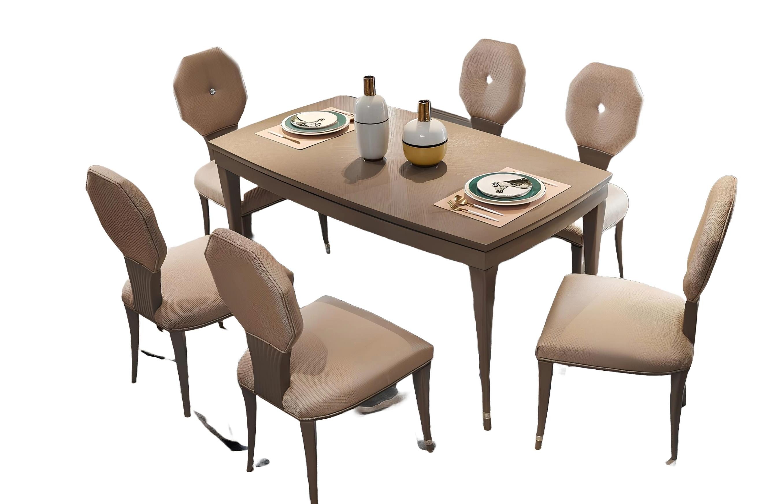 Xlmoebel Sitzgruppe 6er Stuhlset mit Polsterung und modernem Design inklusive Sesseln, Hergestellt in Europa