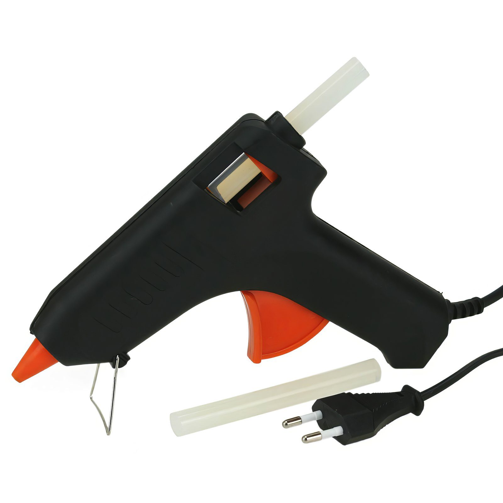 Diedrich Filmer GmbH Heißklebepistole 230V Heißklebepistole mit 2x 11mm Klebestifte, klebt Holz, Kunststoff, Textil, Karton, Keramik, Leder