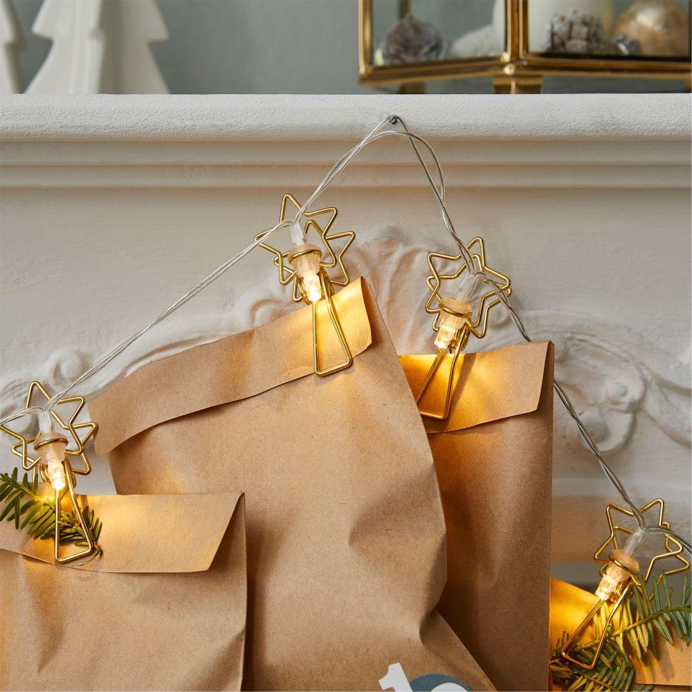 Weihnachtsdeko, Adventskalender Schneider 24-flammig, LED-Lichterkette als Sternchen, auch verwendbar