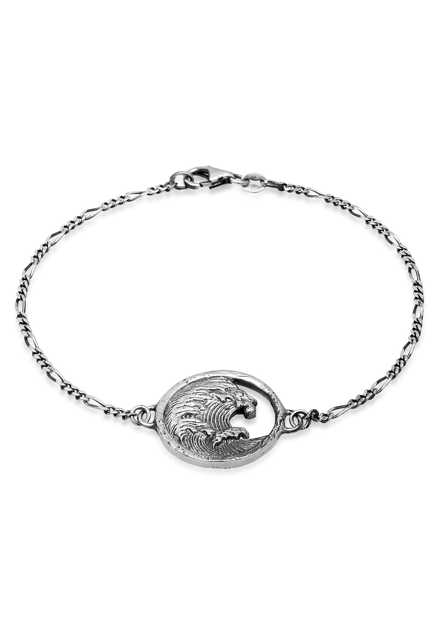 Silberarmband Münze - Tide Welle Maritim 925 Silber