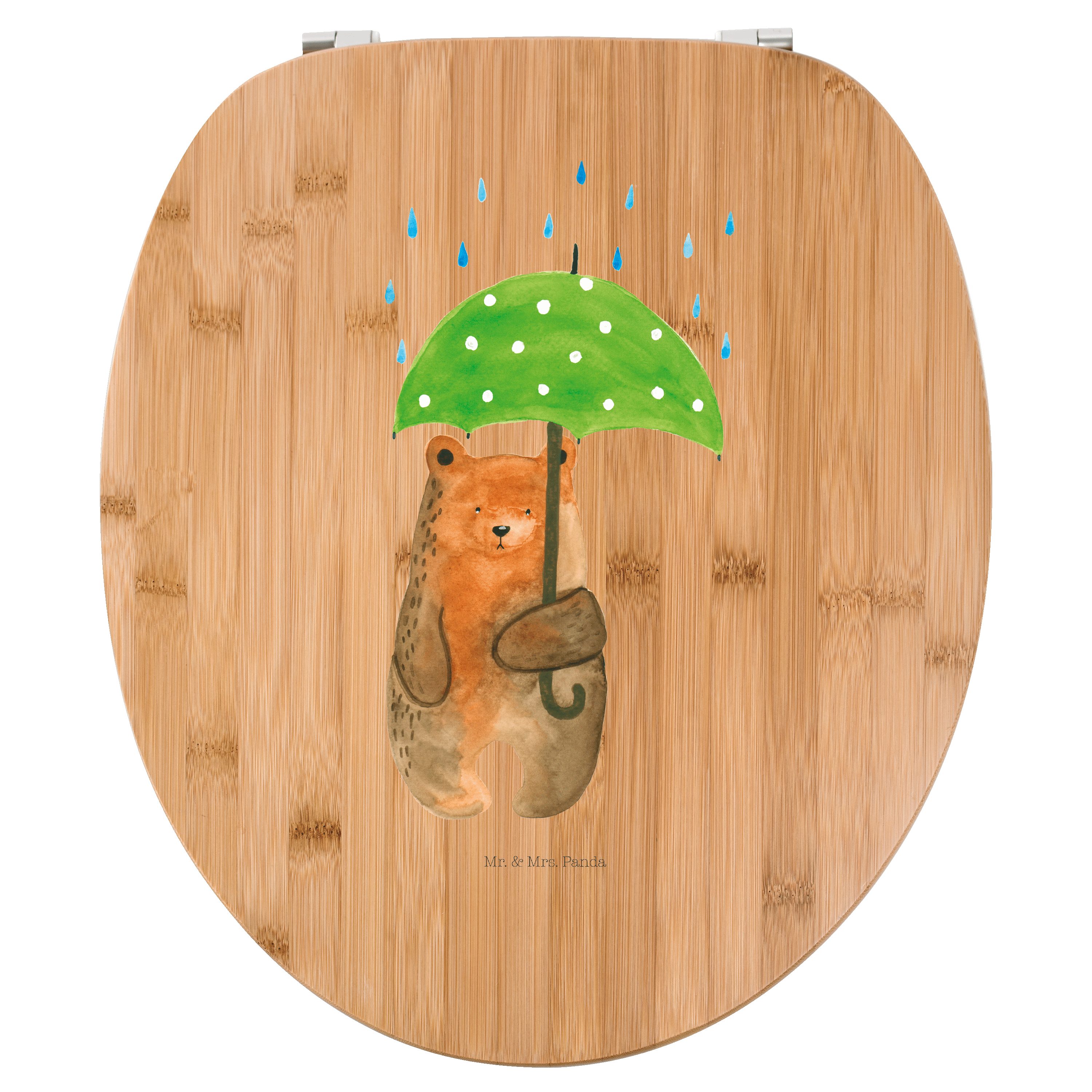 WC-Sitz Bär Regenschirm - Transparent - Geschenk, Toilettendeckel, Toilette