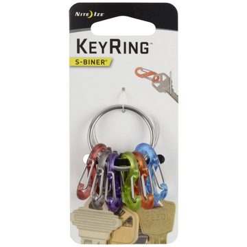 Nite Ize Schlüsselanhänger NITE Ize Schlüsselring mit Karabiner NI-KRG2-11-R3 S-Biner Rot, Schwar