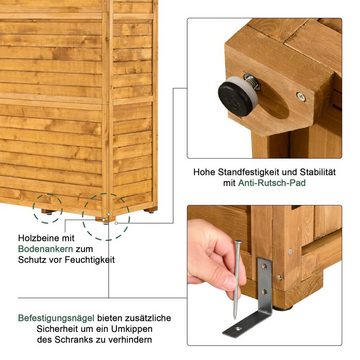 MCombo Gerätehaus MCombo Gartenschrank Werkzeugschrank 1000, Outdoor-Schrank Gartenbox, Satteldach, Holz,48 X 90 X 178 cm