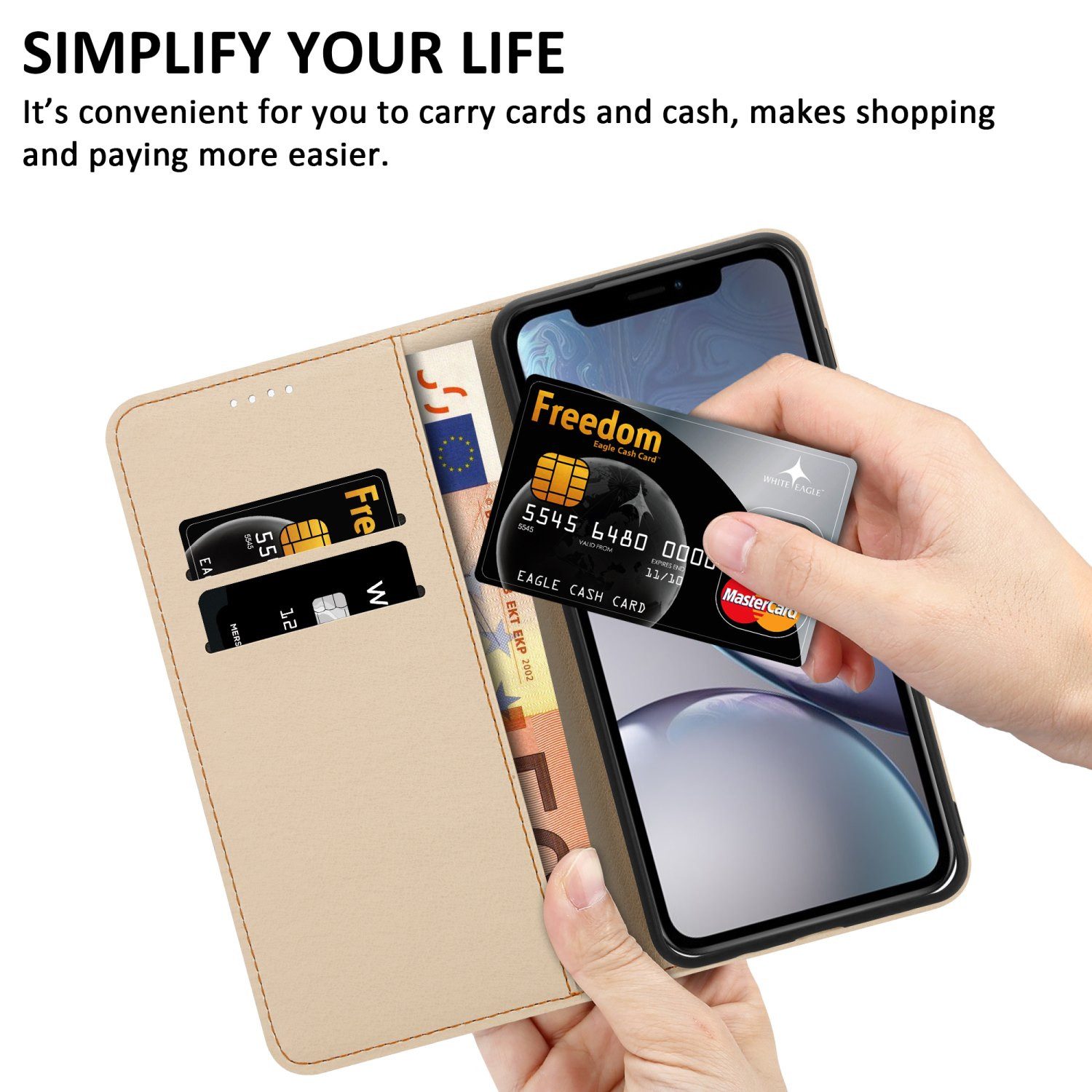 Cadorabo Handyhülle für iPhone XR Hülle Apple iPhone XR, Handy Schutzhülle - Hülle, Standfunktion, Kartenfach, Magnetverschluss