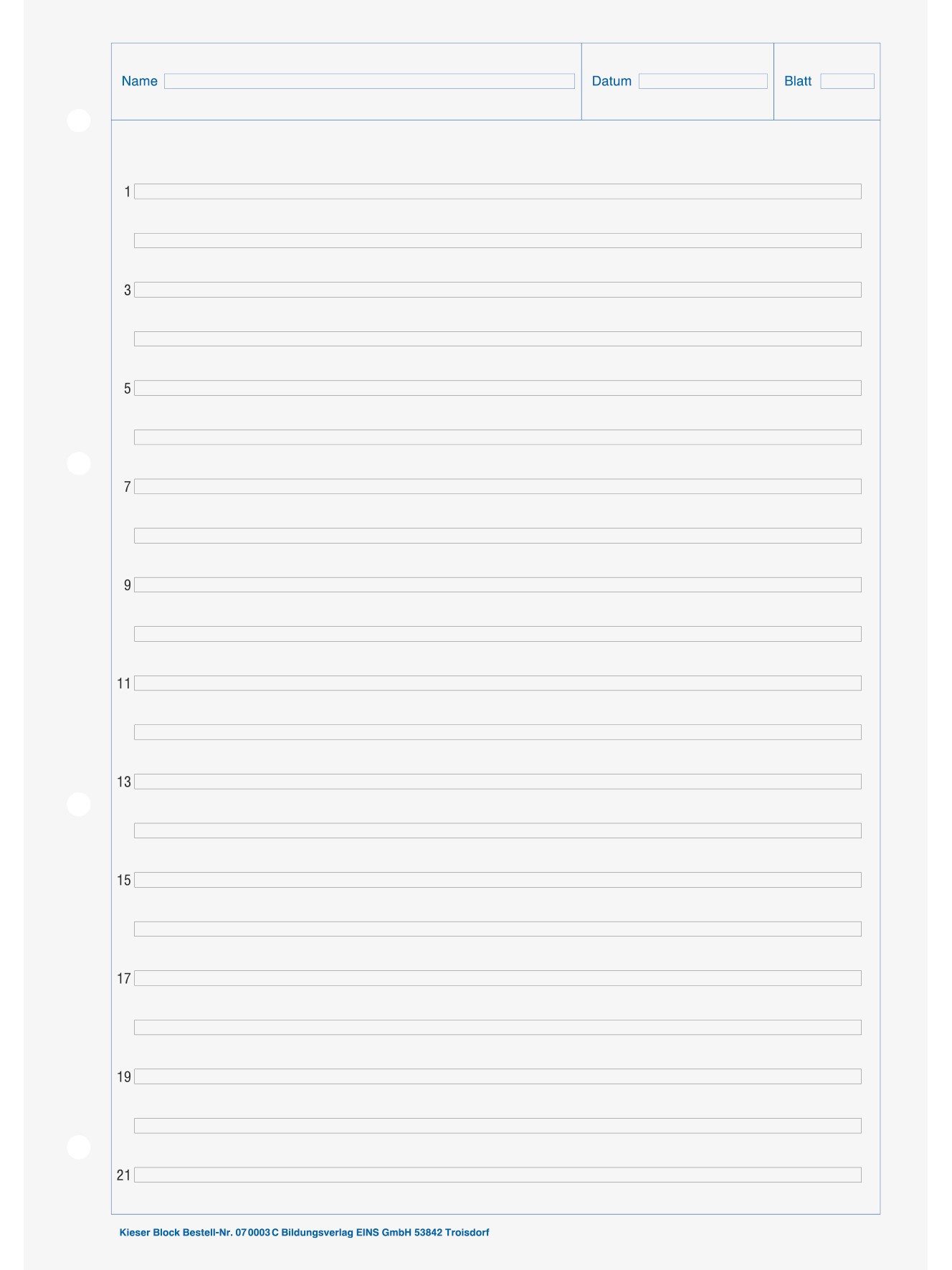 Baier & Schneider Collegeblock Schreibblock A4 Lineatur 3 50 Blatt