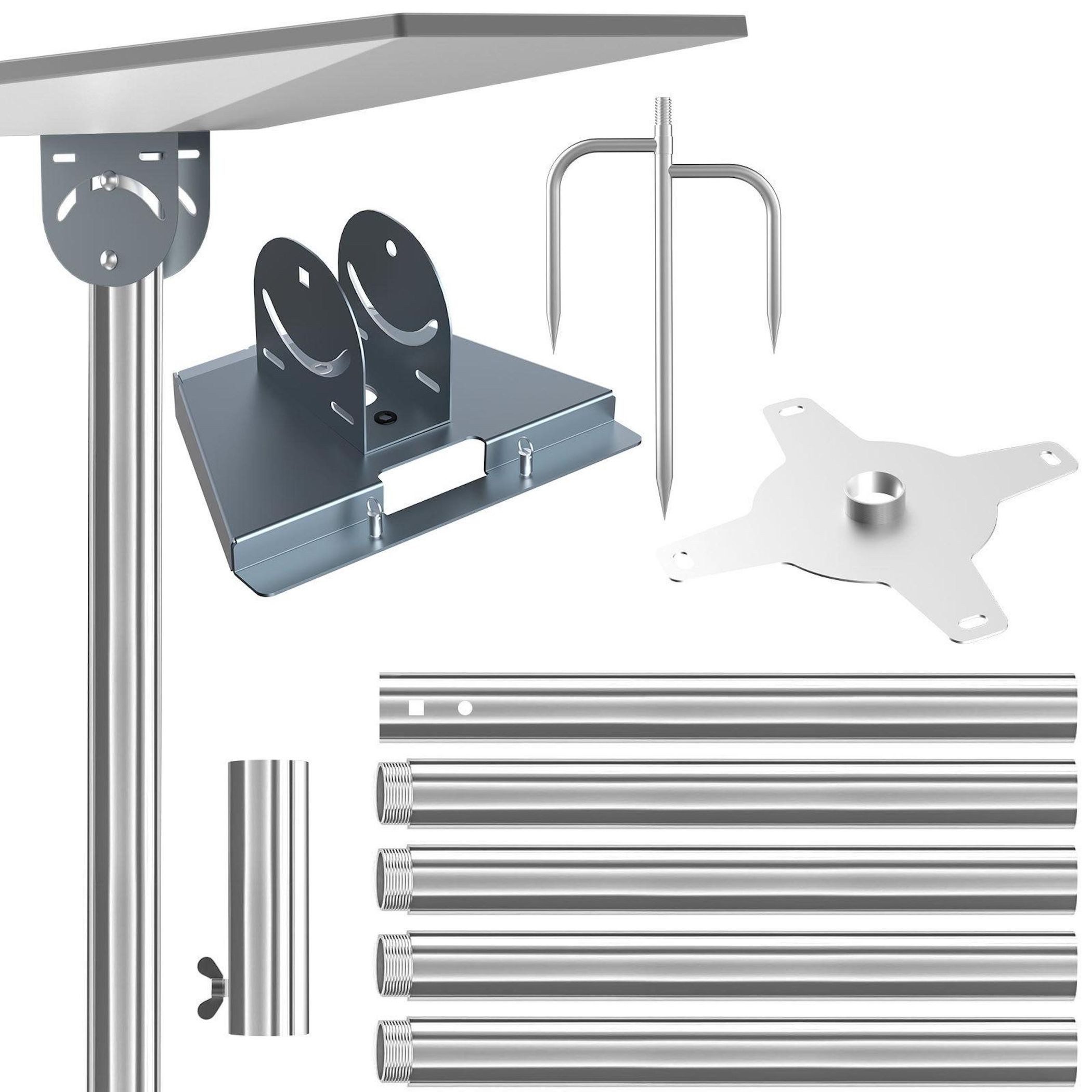 Wigento Für Starlink V4 / Gen 3 Outdoor Halterung mit Erdspieß Adapter Zubehör Drohne (Wetterschutz, Hohe Stabilität, Werkzeuglose Montage)