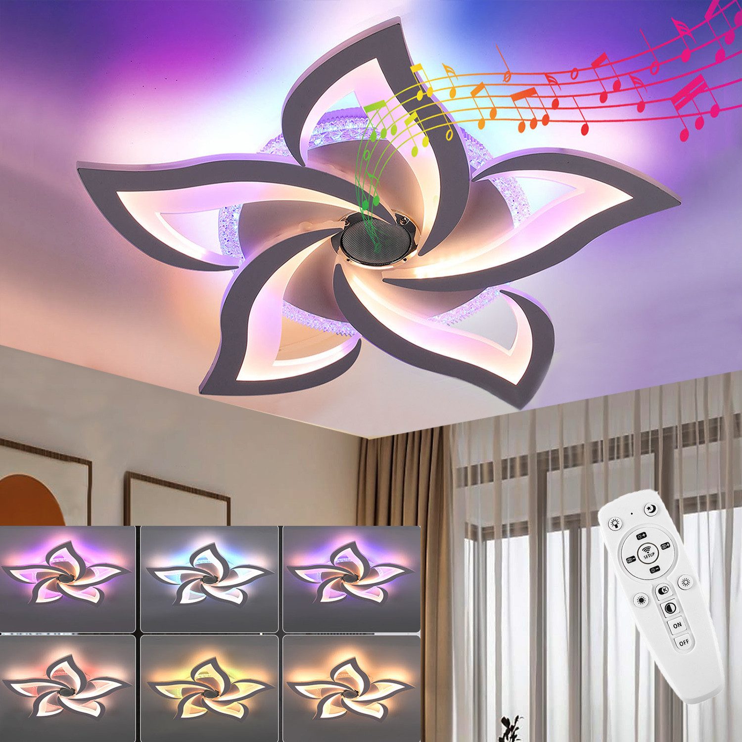 oyajia Deckenleuchte LED Deckenlampe mit Bluetooth günstig online kaufen
