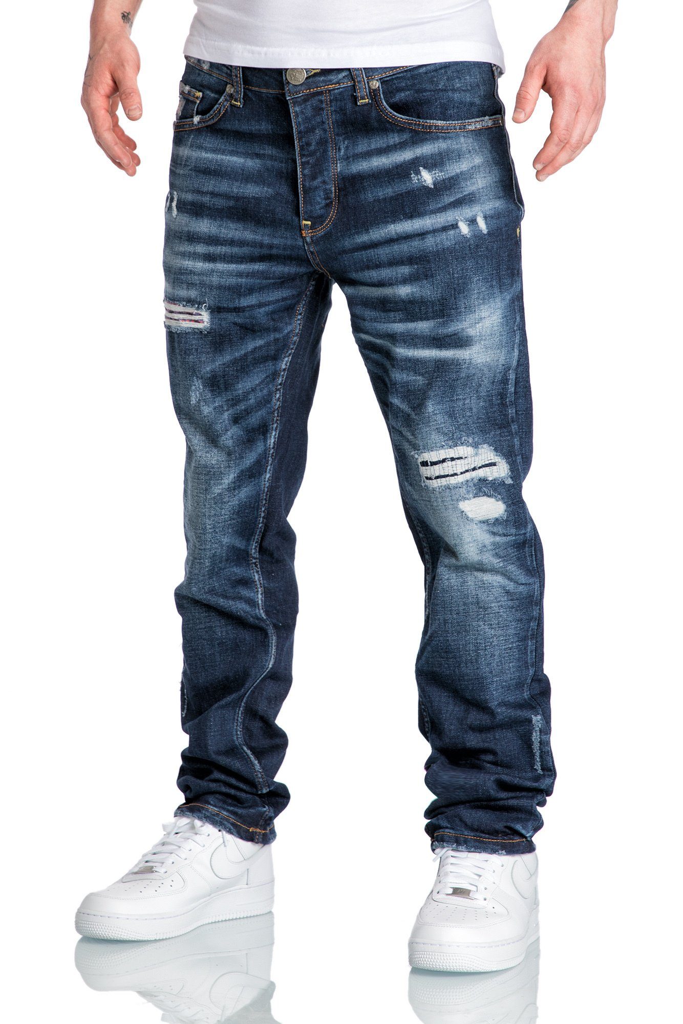 Amaci&Sons Straight-Jeans KANSAS Regular Fit Destroyed Jeans