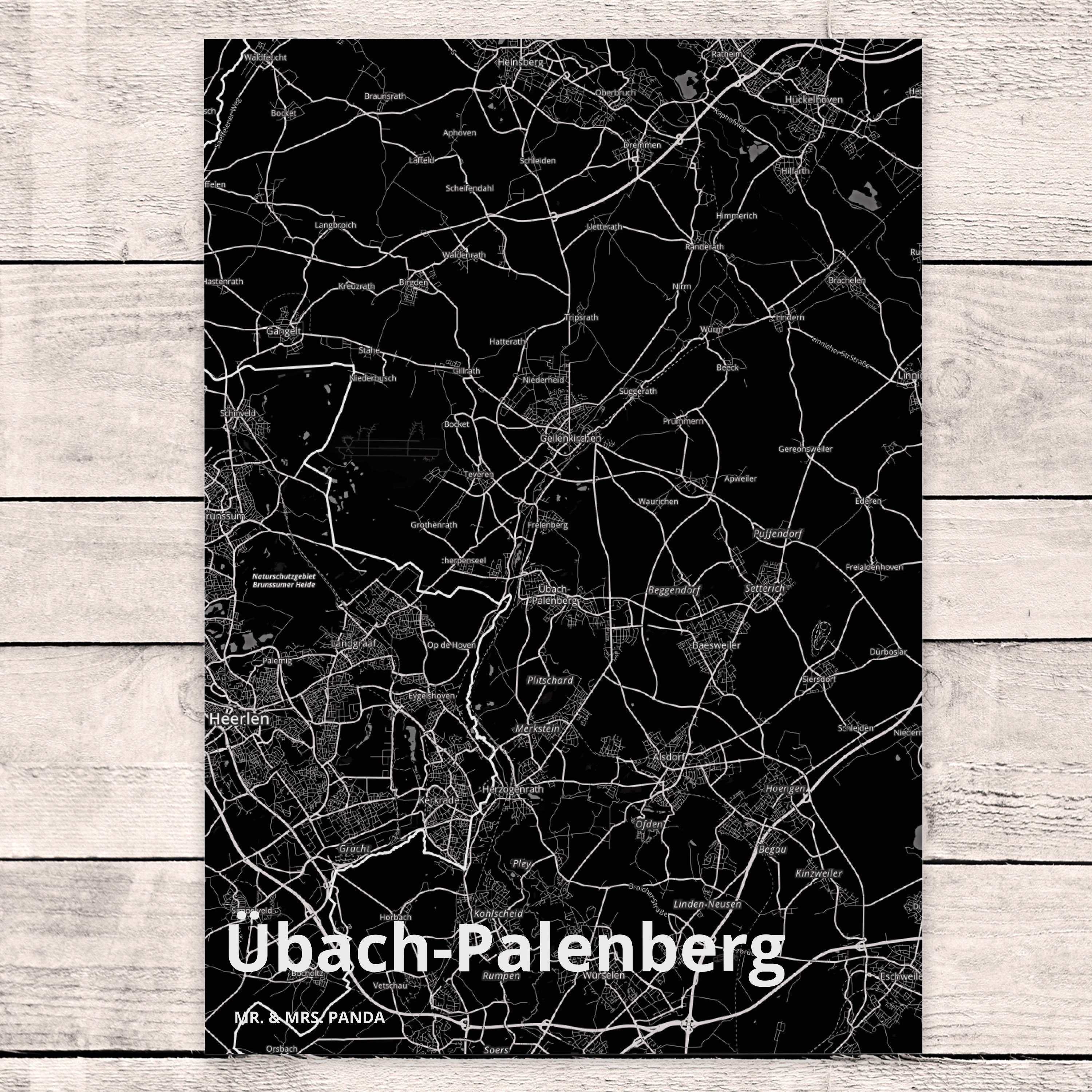 Panda Übach-Palenberg Ort, Einladungskarte, & S Postkarte - Mrs. Geburtstagskarte, Geschenk, Mr.