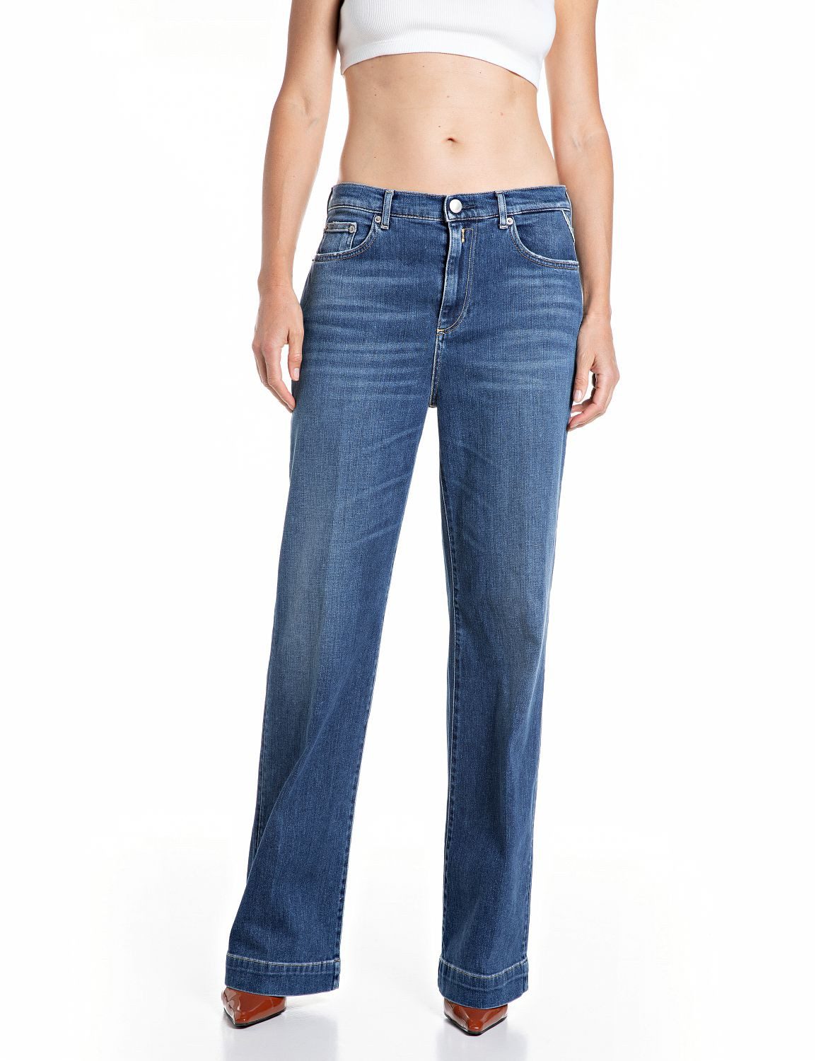 Replay Straight-Jeans MELJA mit weitem Bein