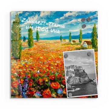 DEQORI Magnettafel 'Blumenmeer im Monet-Stil', Whiteboard Pinnwand beschreibbar