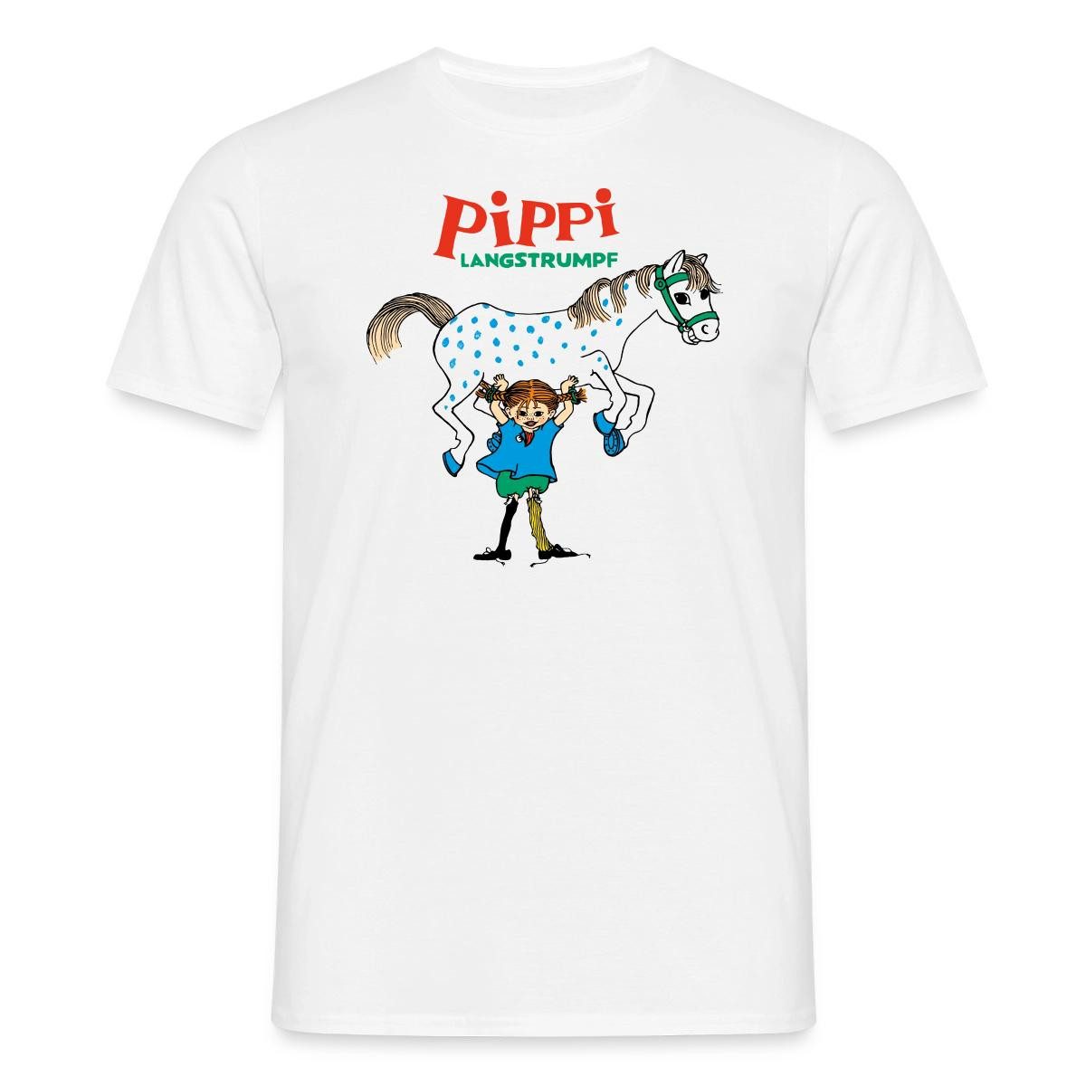 Spreadshirt T-Shirt Pippi Langstrumpf Pippi Hebt Kleiner Onkel Männer T-Shirt (1-tlg)