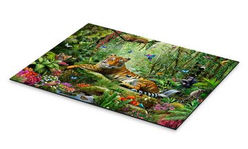 Posterlounge Alu-Dibond-Druck Adrian Chesterman, Tiger im Dschungel, Kindergarten Kindermotive
