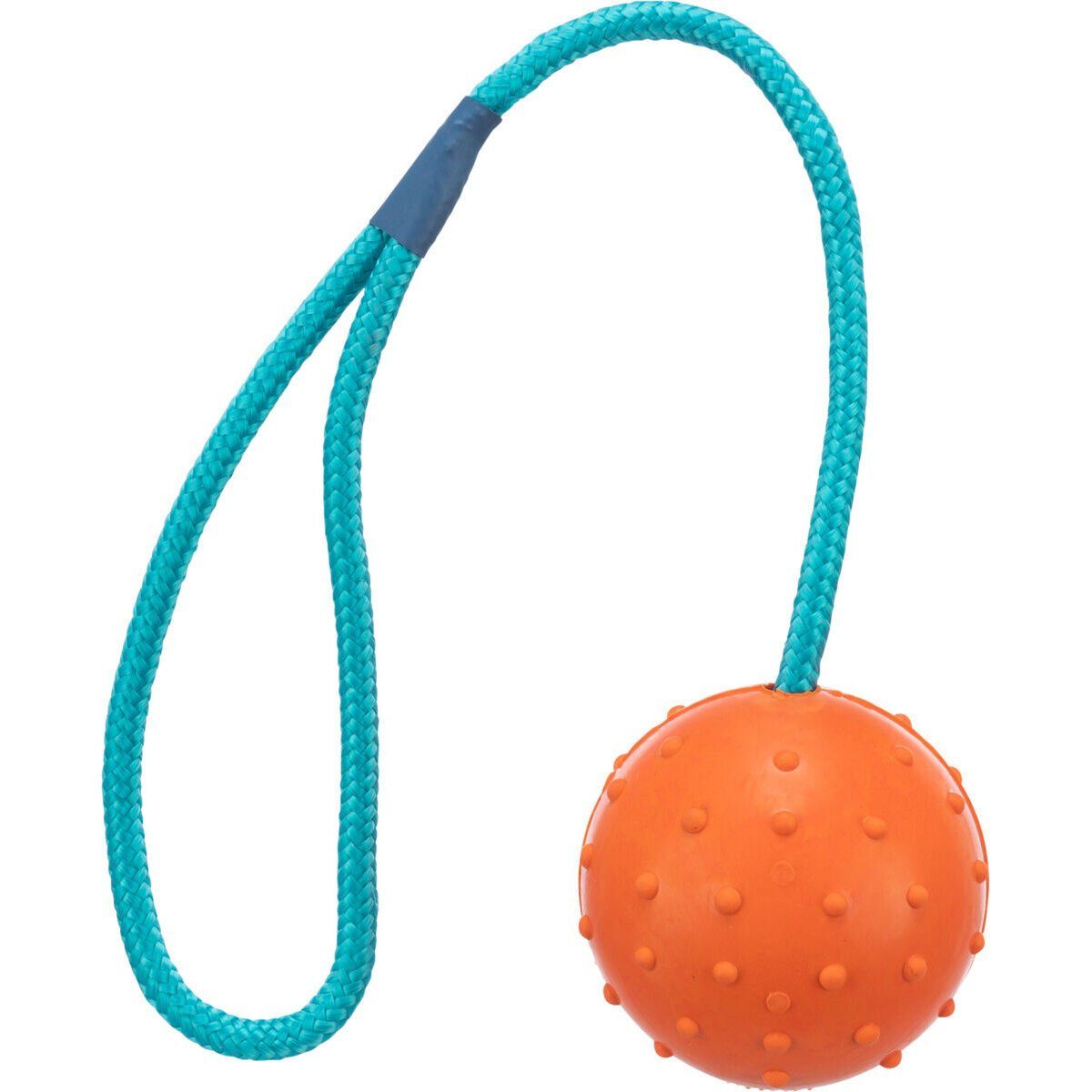 TRIXIE Tierball Spielball am Seil Noppen, Gummi orange