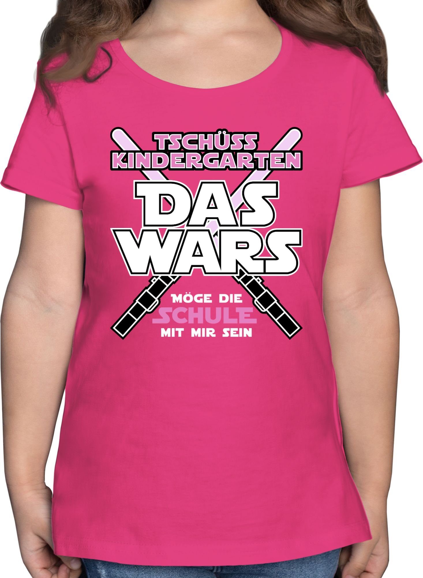 Shirtracer T-Shirt Das Wars Kindergarten Rosa Einschulung Mädchen 1 Fuchsia