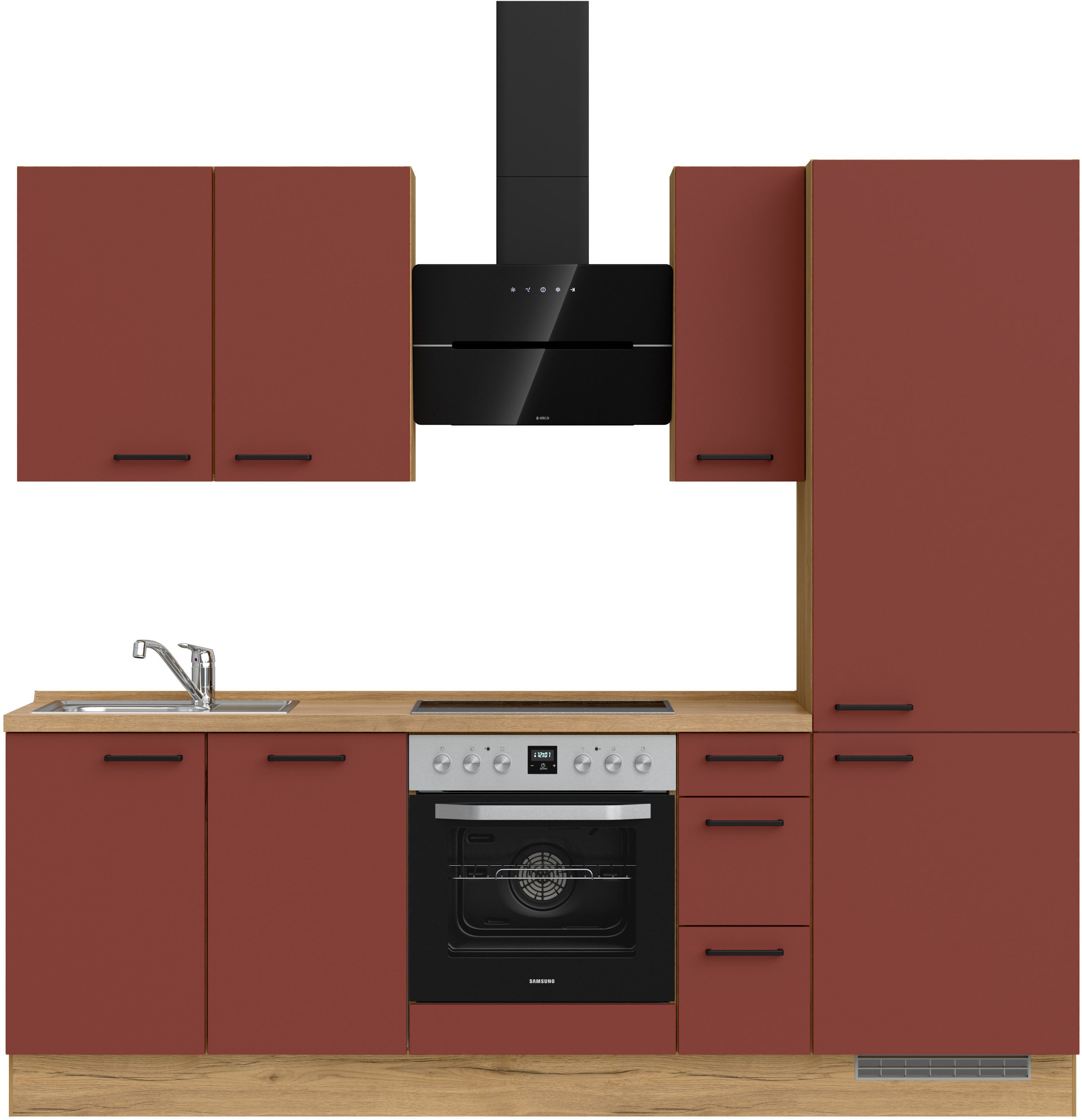 nobilia® Кухниzeile "Easytouch II", vormontiert, Ausrichtung wählbar, Breite 240 cm, wahlw. mit E-Geräten