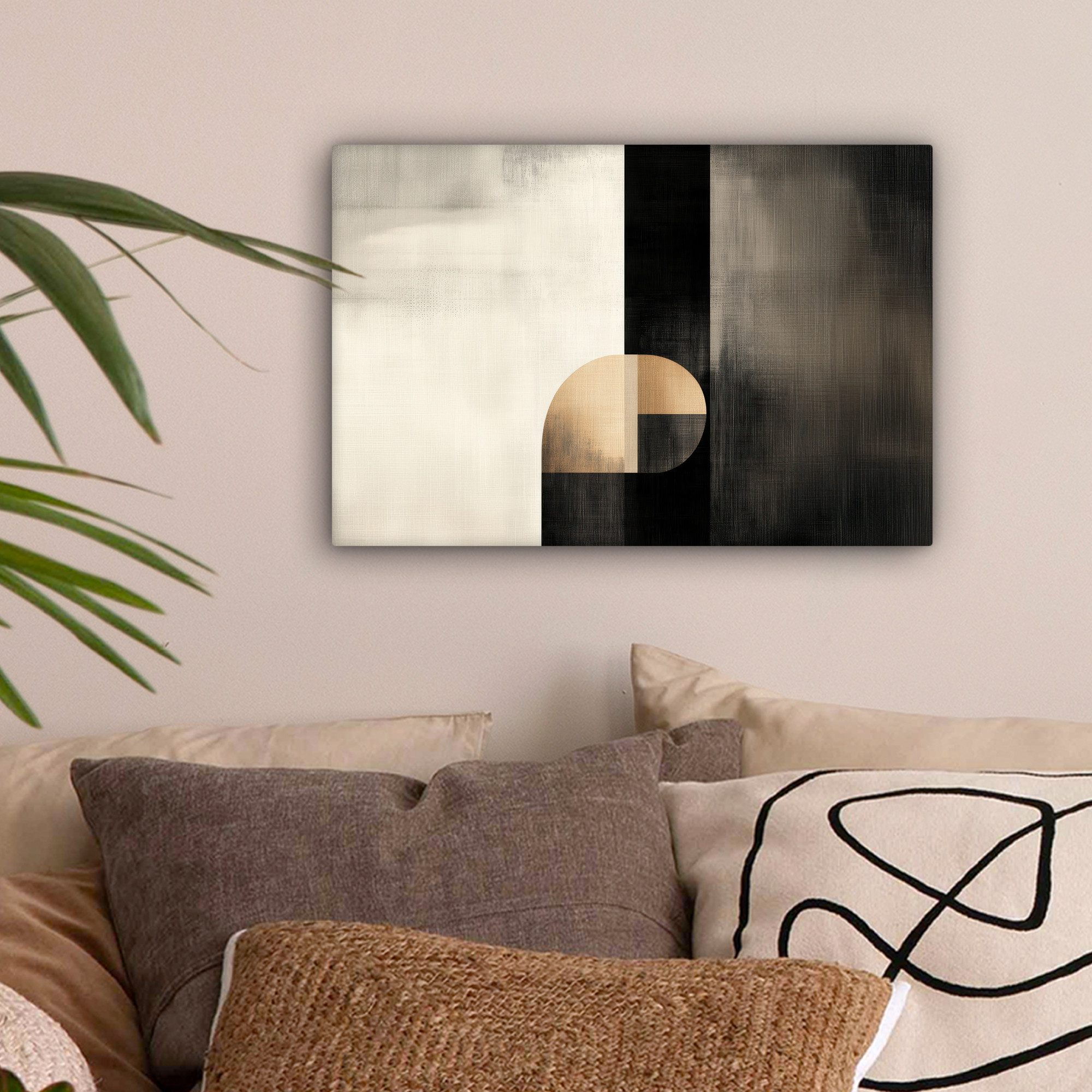 OneMillionCanvasses® Leinwandbild Formen - Modern - Schwarz, Fotodruck (1 S günstig online kaufen