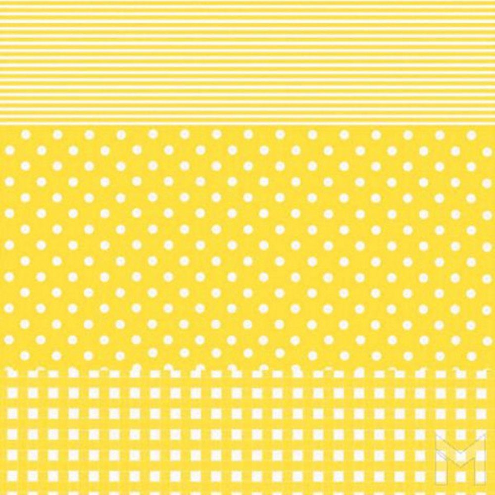 H-Erzmade Zeichenpapier Décopatch-Papier 543 Streifen/Punkte/Karo gelb, 3