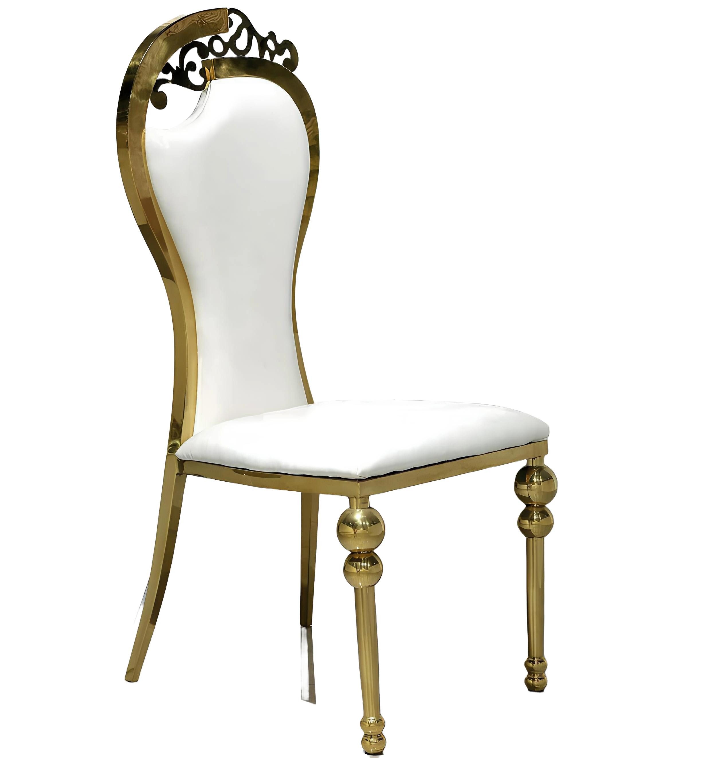 Esszimmerstuhl Neuer Stuhl für das Esszimmer in klassischem Weiß und Gold