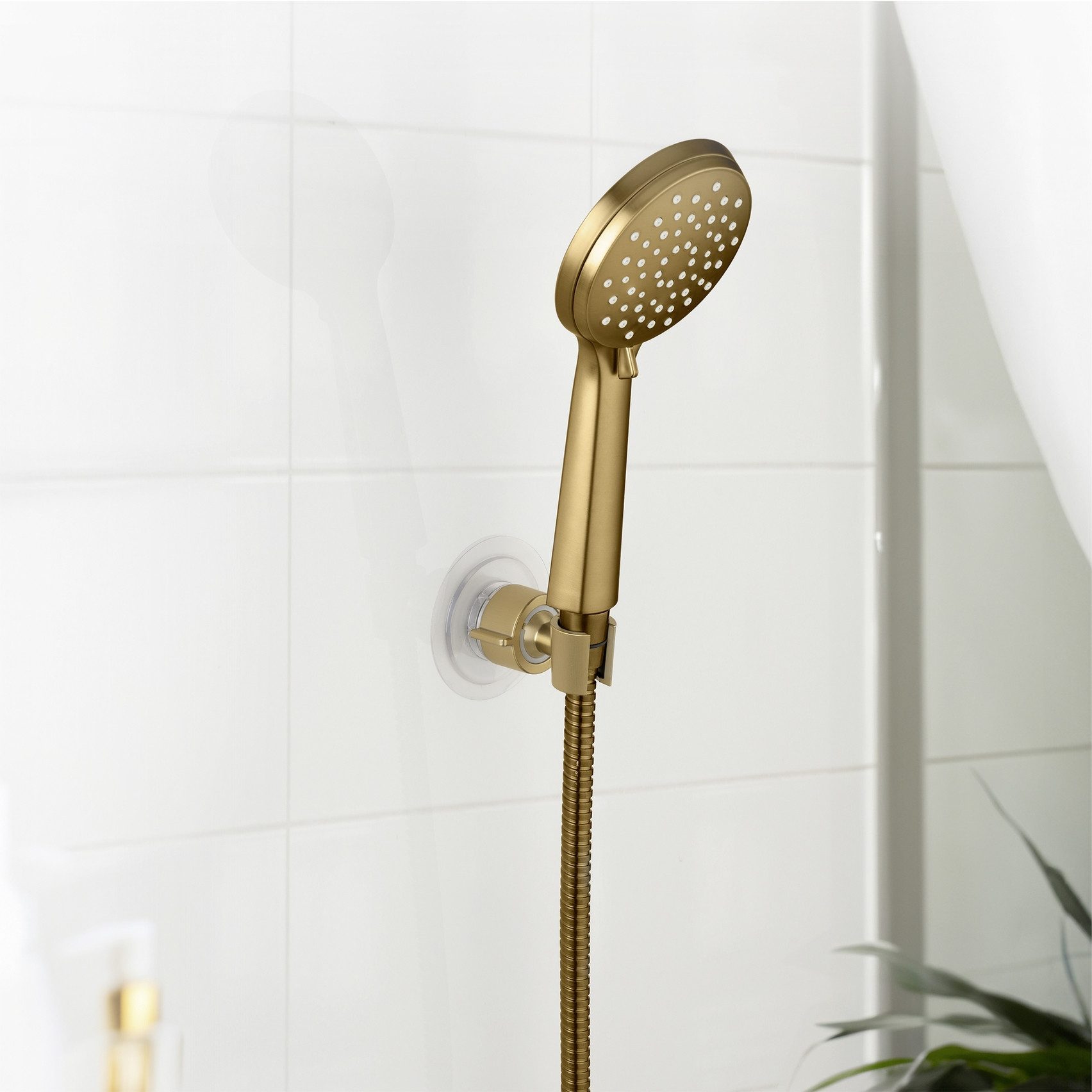 WENKO Brausehalter, drehbare Halterung, passend für alle Duschköpfe, Montage ohne Bohren