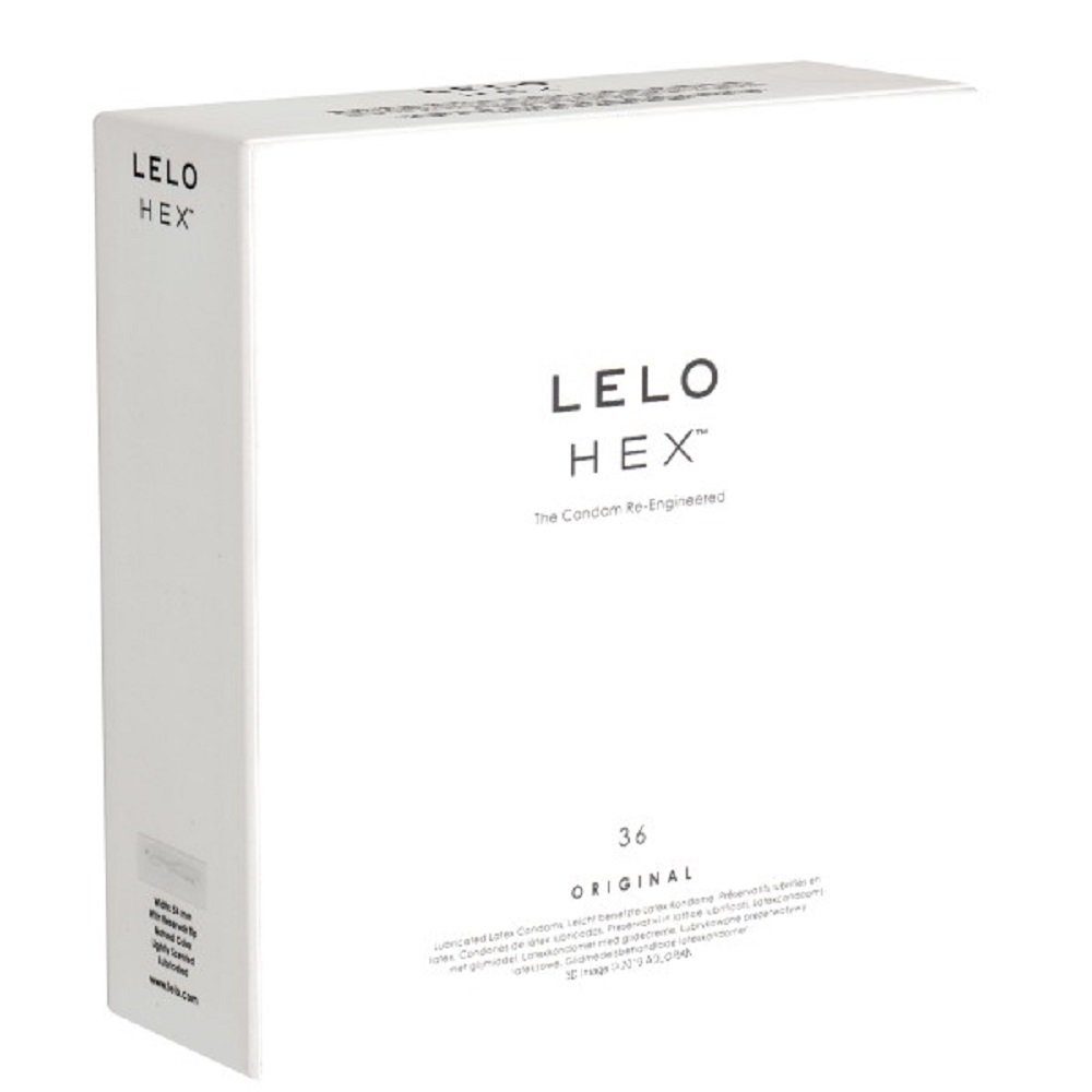 Lelo Kondome Lelo HEX Original Packung mit, 36 St., besonders dünne Kondome mit Wabenstruktur, die Kondom-Innovation mit revolutionärer Sechseckstruktur