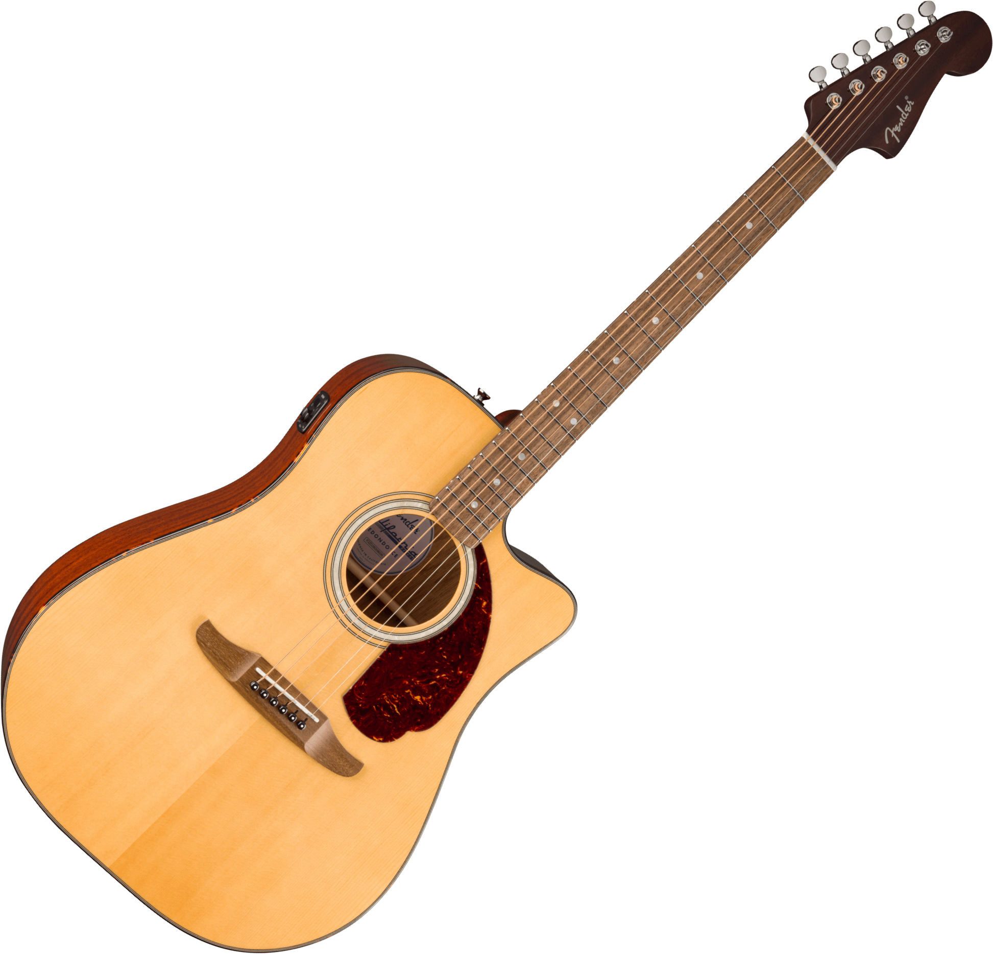 Fender Westerngitarre Fender California Deluxe Redondo Natural, Dreadnought, Westerngitarre mit Tonabnehmer
