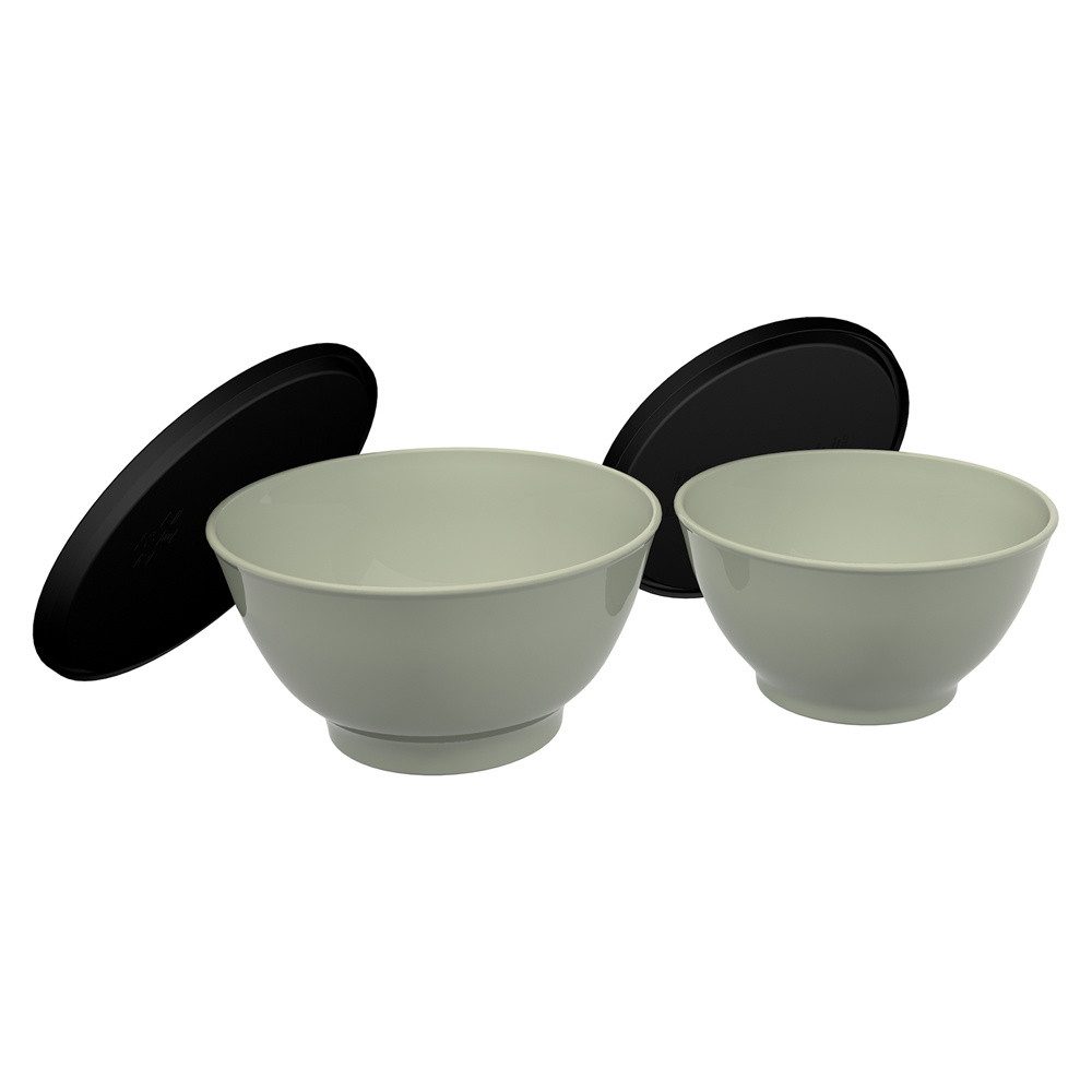 Ornamin Lunchbox Aufbewahrungs-Set Bowl, To-go-Bowl-Set l 800 ml + 1600 ml l mit Deckeln