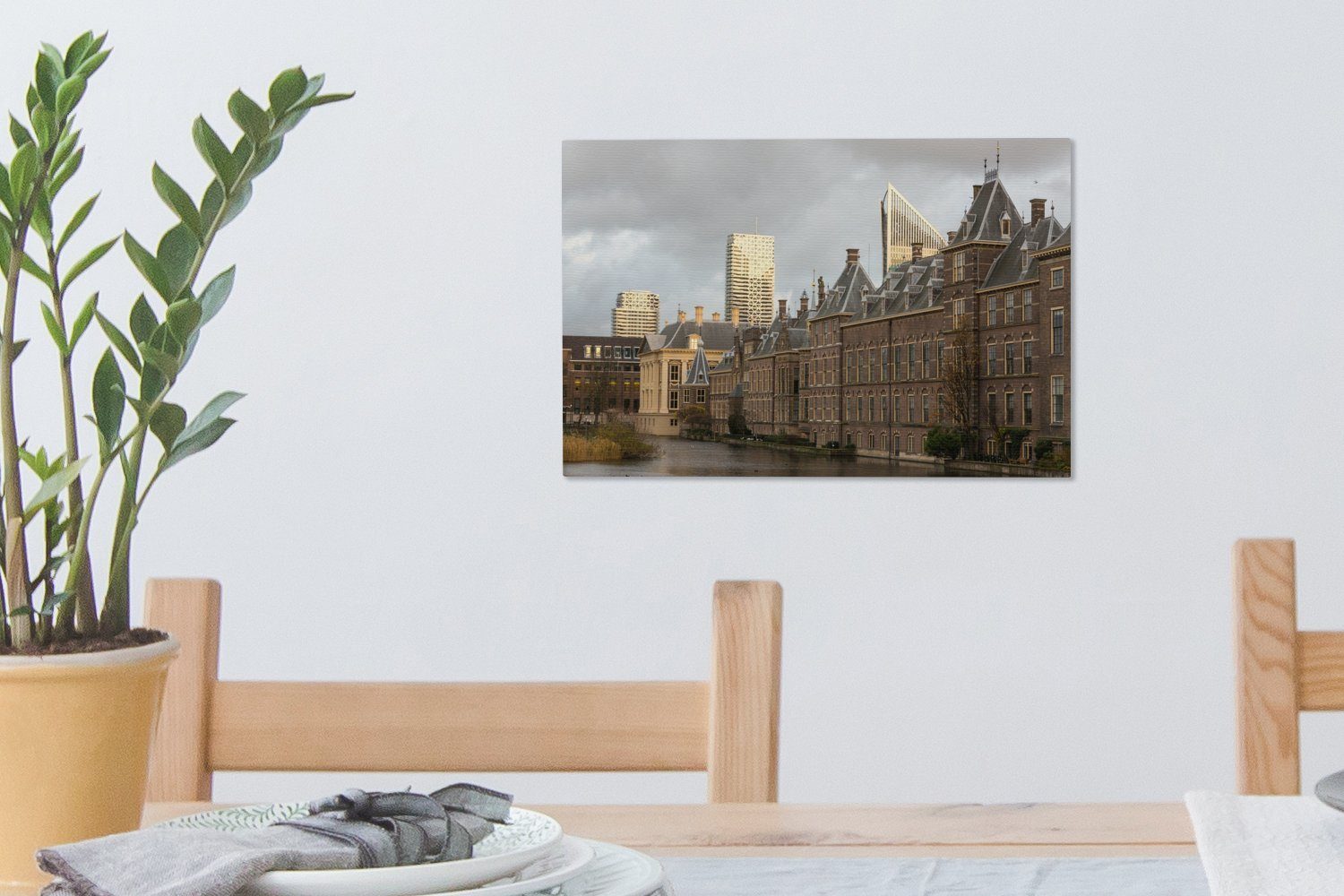 Innerer Leinwandbild (1 Wolken, 30x20 cm Haag St), Aufhängefertig, - Wandbild Den Leinwandbilder, Gerichtshof - OneMillionCanvasses® Wanddeko,