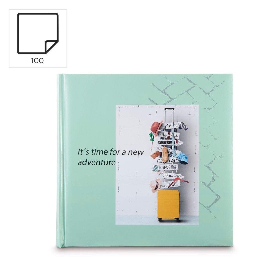 Hama Fotoalbum Fotoalbum Jumbo Bildformat 30x30 cm, 100 weiße Seiten, Journey, Zum Selber Einkleben, Selbstgestalten, elegantes Design – Bild 2 von 5