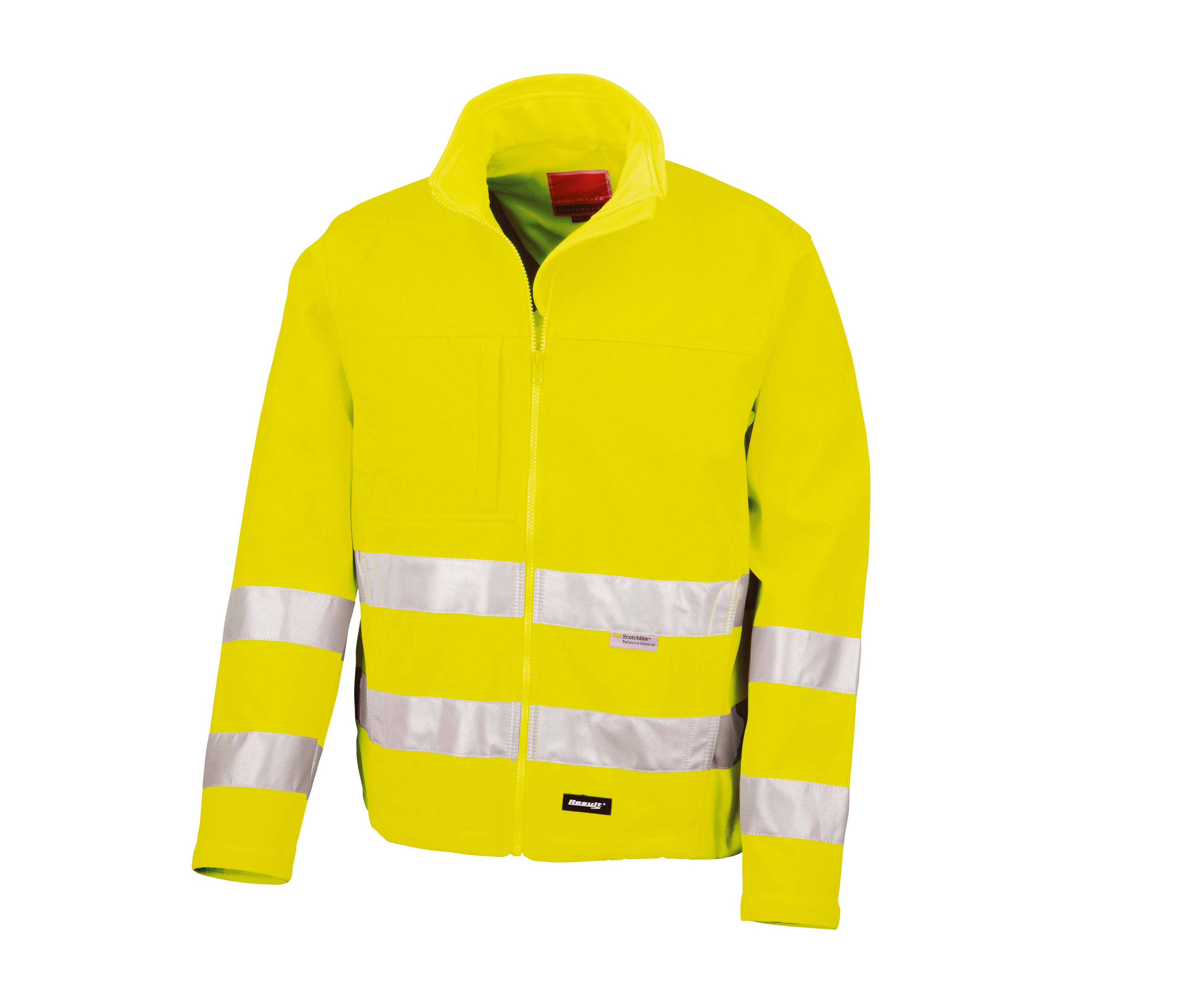 Result Arbeitsjacke Herren Warnschutz Softshelljacke EN ISO 20471 Klasse 2 3M Reflex