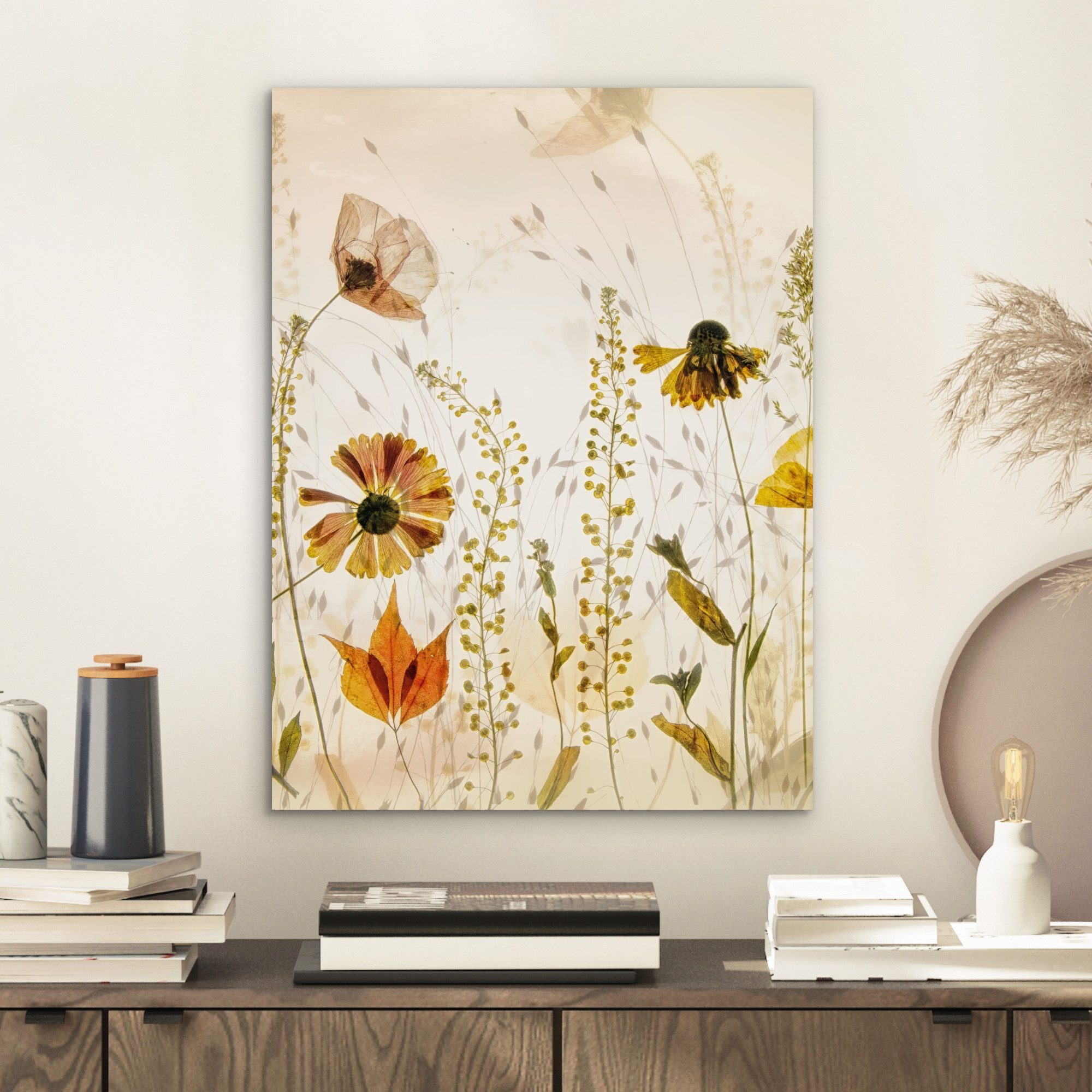 MuchoWow Metallbild Illustration - Pflanzen - günstig online kaufen