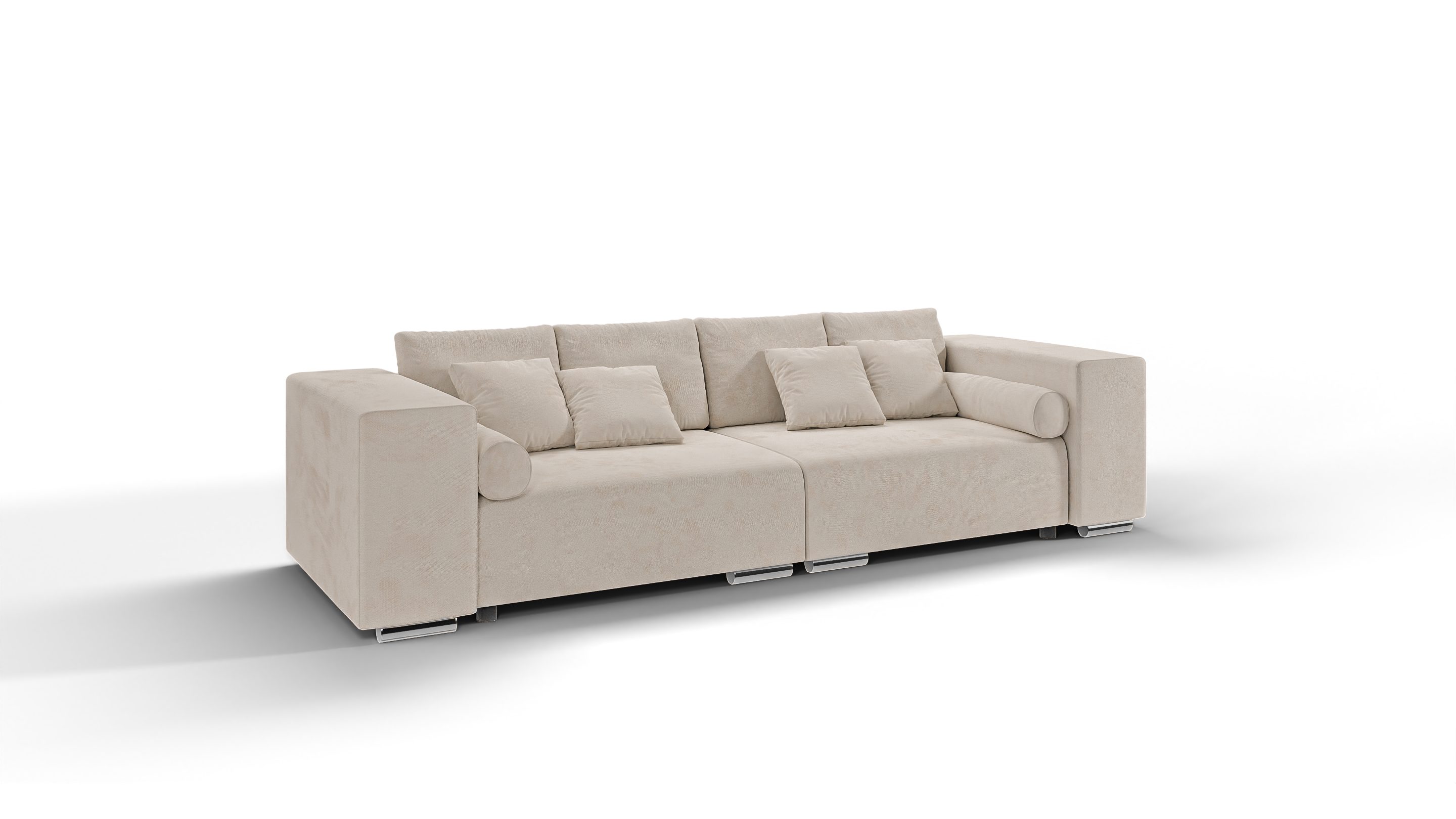 S-Style Möbel Big-Sofa Cork 5-Sitzer mit Schlaffunktion, Wellenfederung mit Beige