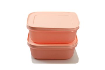 TUPPERWARE Frischhaltedose Eis-Kristall 450 ml (2) rosa flach + SPÜLTUCH