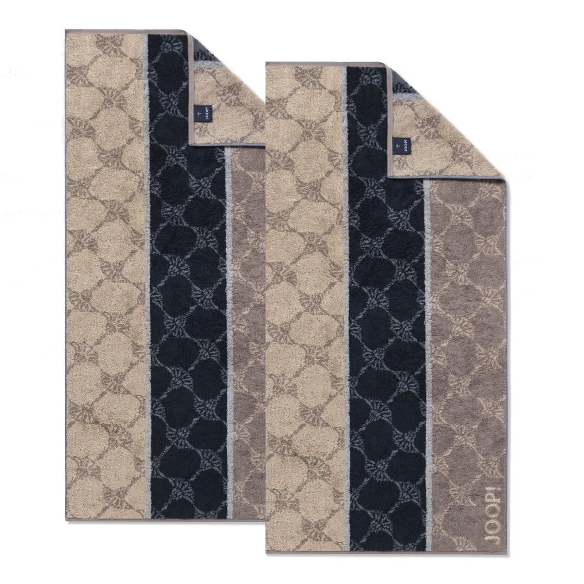 JOOP! Handtuch 2 Stück Joop! Handtuch 1657-70 Cornflower Stripes Graphit 50x100, Walkfrottier (2-St), 100% Baumwolle