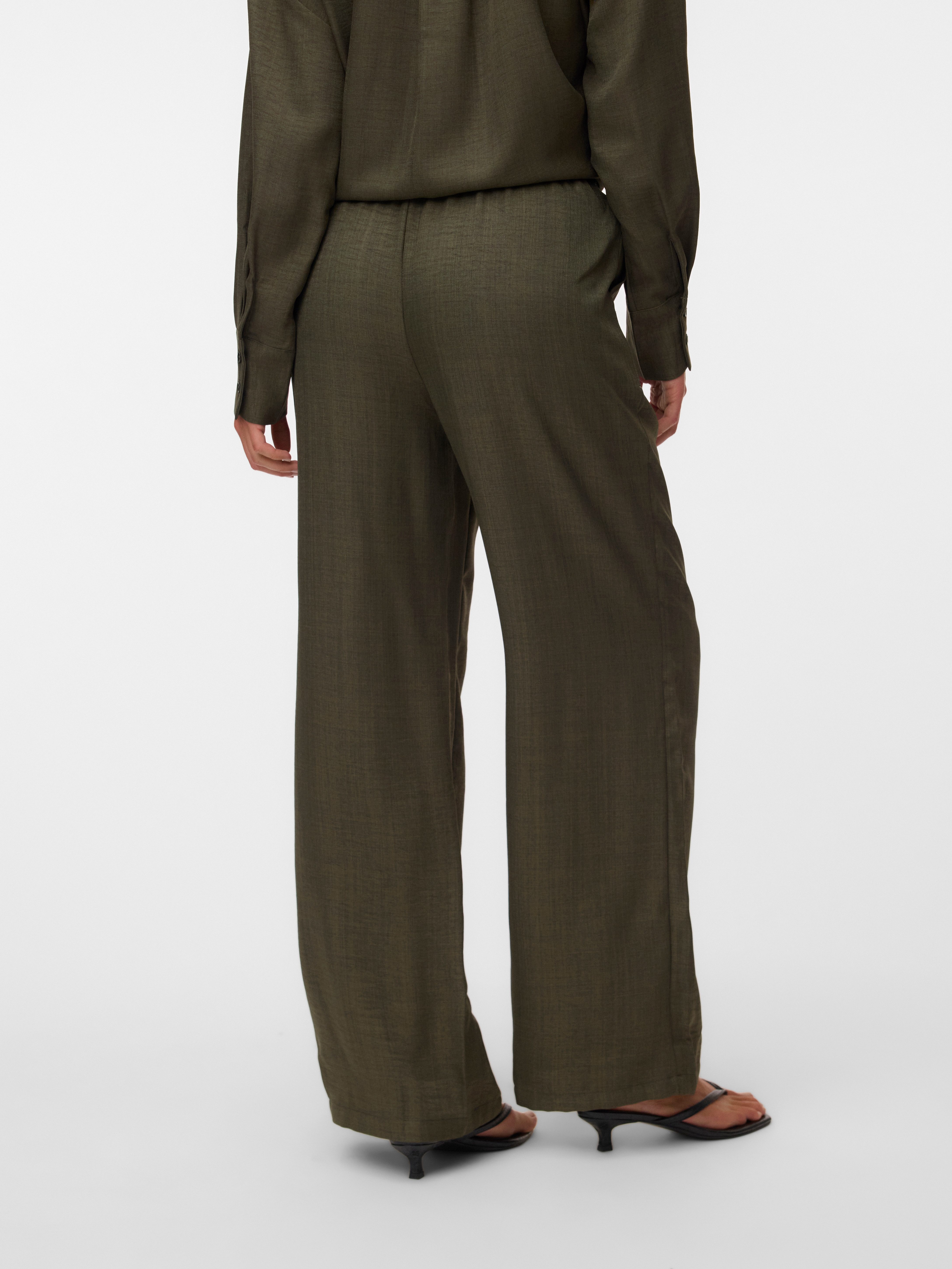 Vero Moda Schlupfhose VMMELANEY HW LOOSE PANT WVN GA NOOS Kunstfaser, loose fit