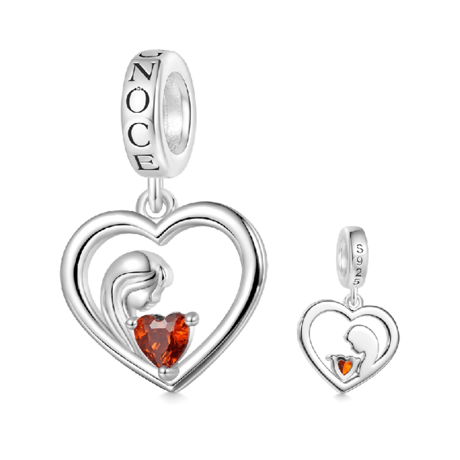 Gnoce Bead Gnoce Doppel-Charm Mutter umarmt Tochter JJC018