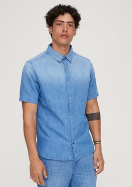 s.Oliver Kurzarmhemd Slim: Hemd aus Leinenmix Waschung