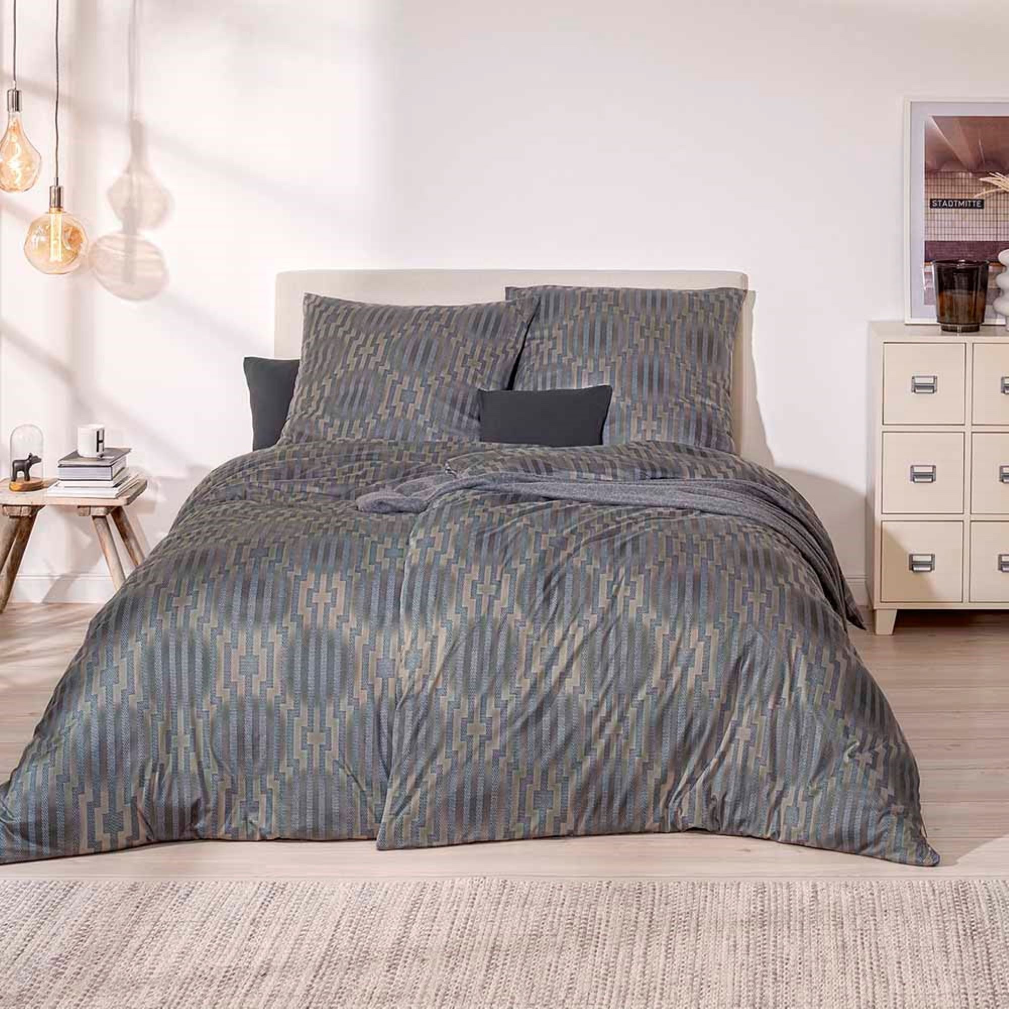 Estella Bettwäsche Estella Mako Jersey Bettwäsche 135x200 Levian kiesel grau Punkte 6970-, Mako-Jersey, 2 teilig, für Sommer und Winter