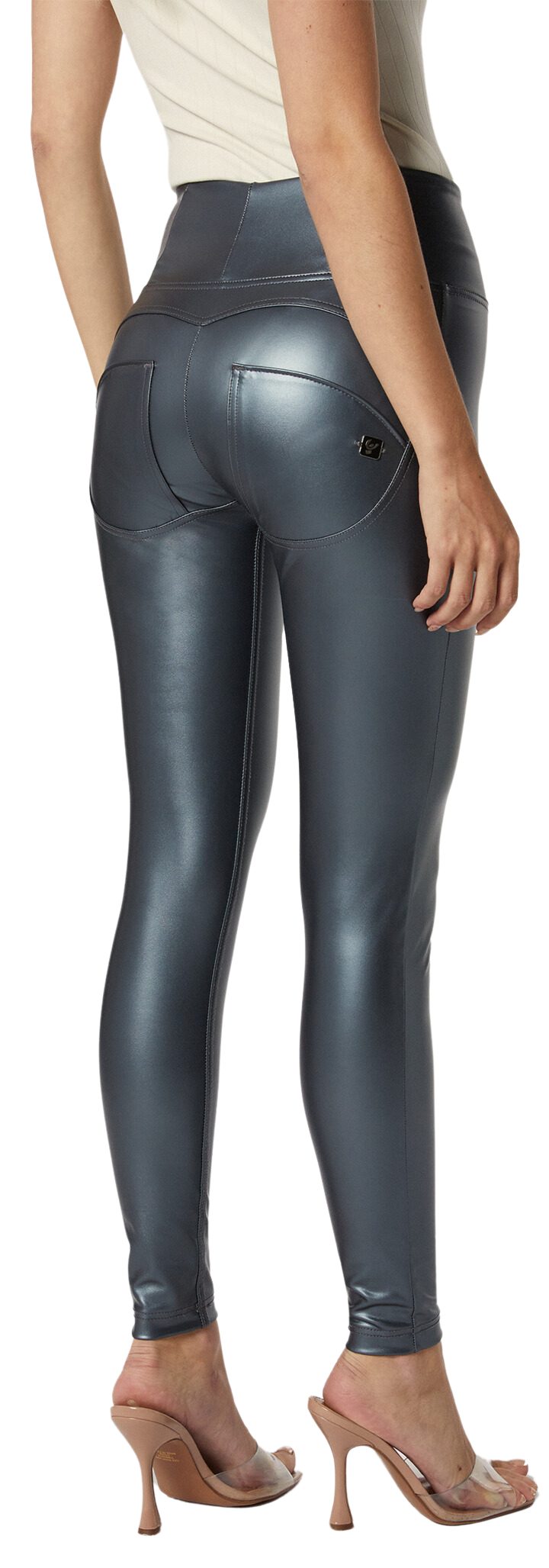 Freddy 7/8-Hose WRUP4HF471, 7/8-Länge mit hohem Taillenbund aus Metallic-Ku günstig online kaufen