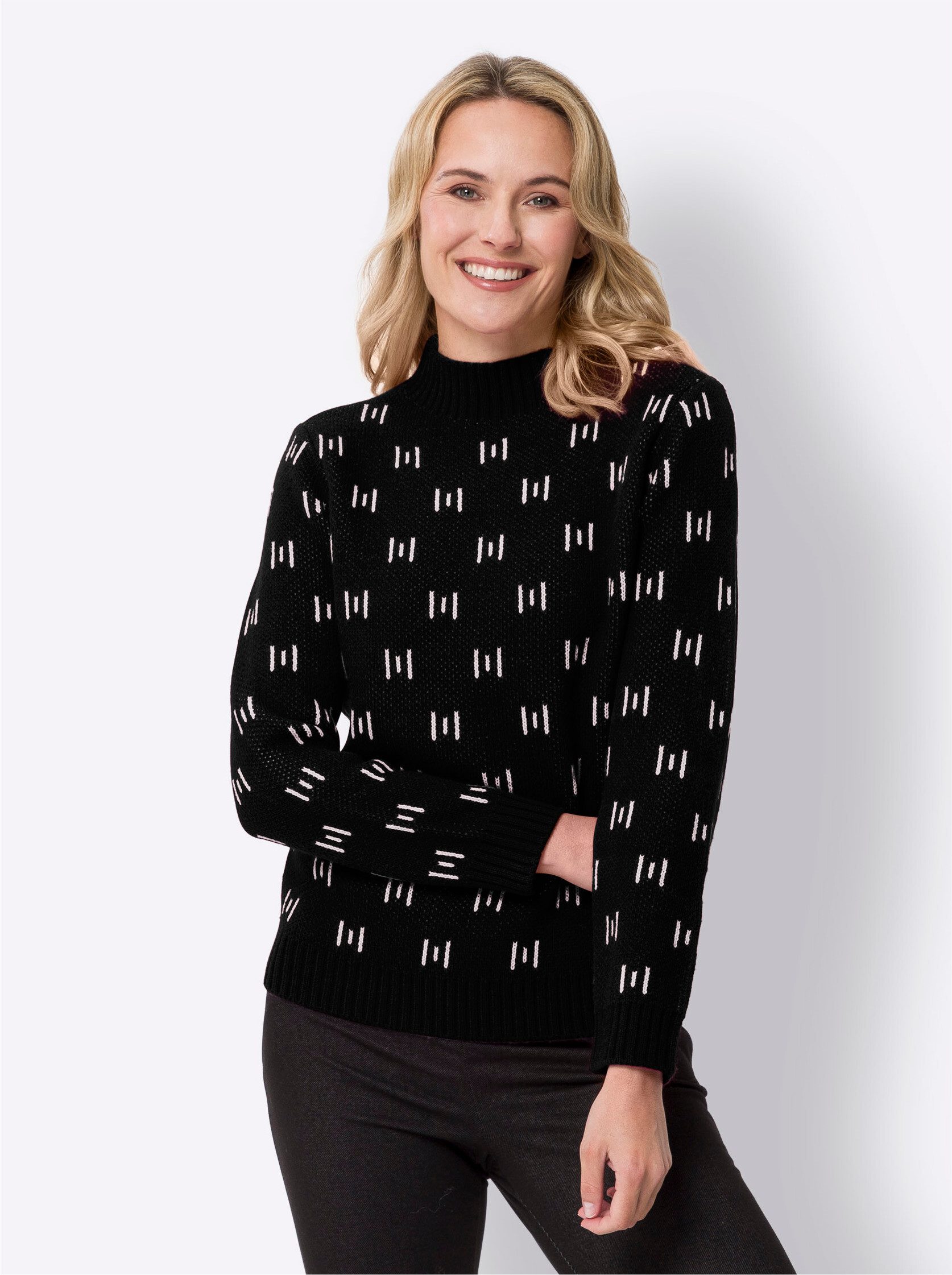 Sieh an! Strickpullover Stehkragenpullover . günstig online kaufen