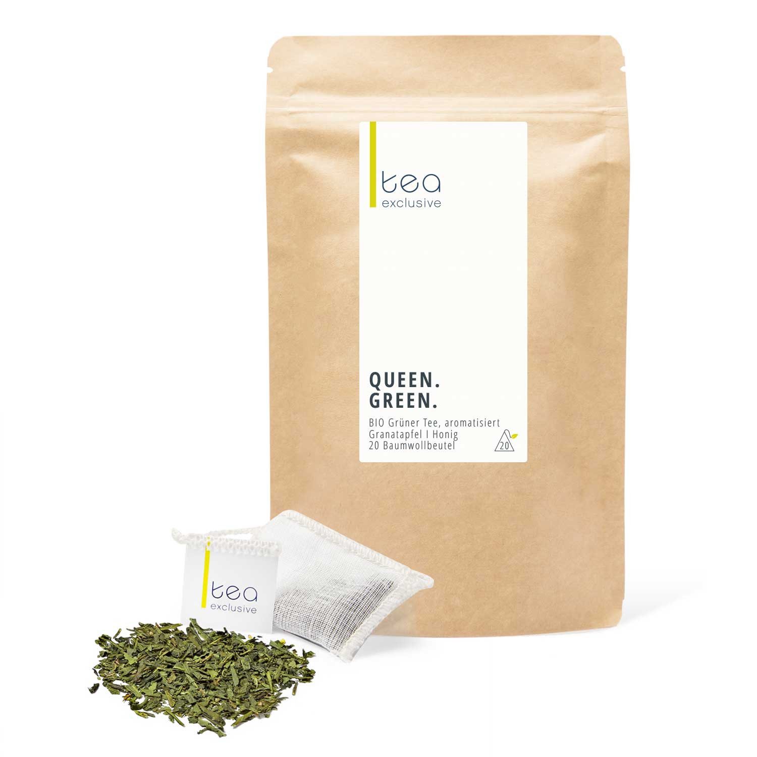 tea exclusive Tee Queen Green, BIO Grüner Tee, 20 Teebeutel