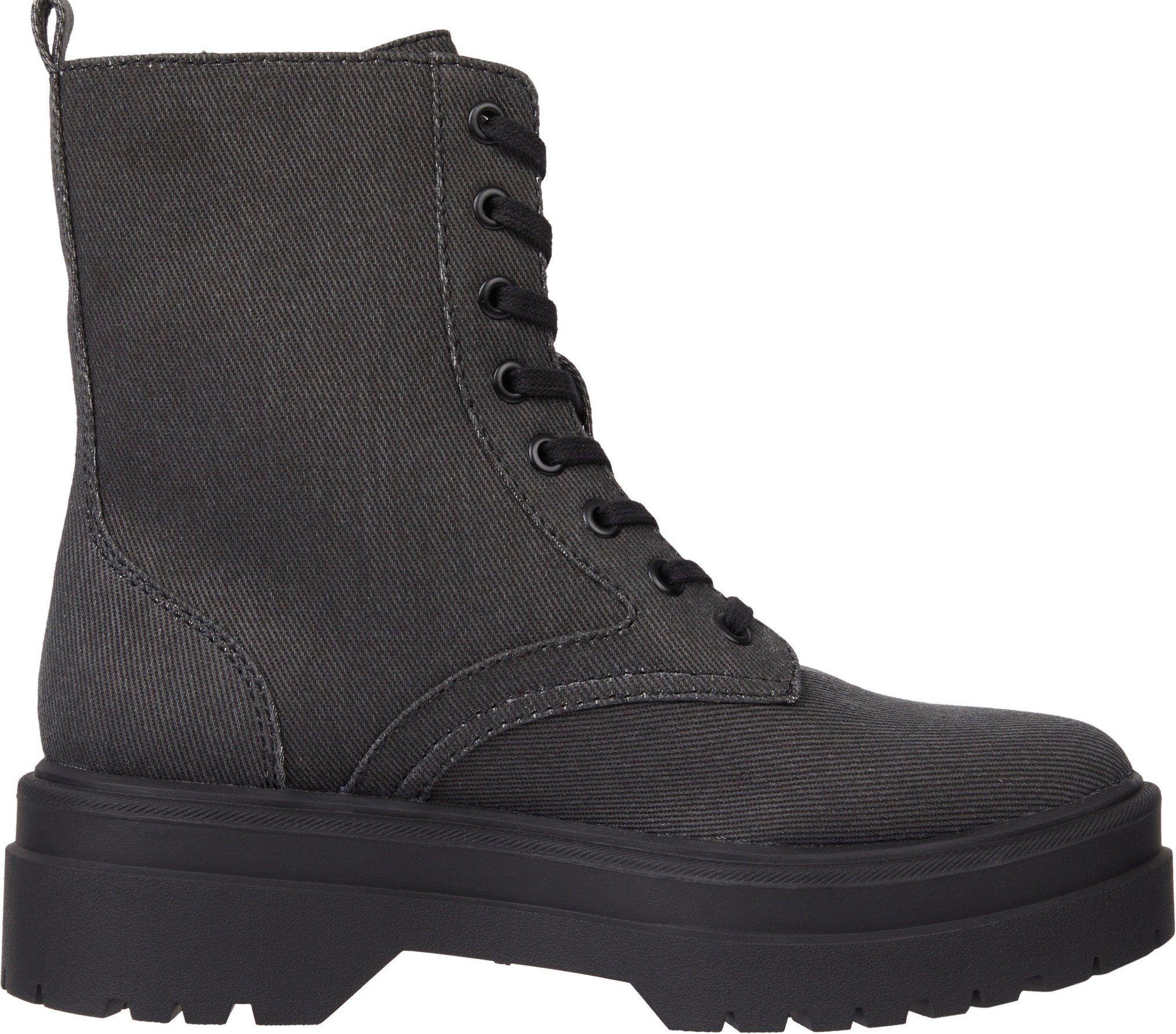 BOOT Schnürboots Profilsohle Hilfiger FEMININE ESSENTIAL mit Tommy CANVAS schwarz